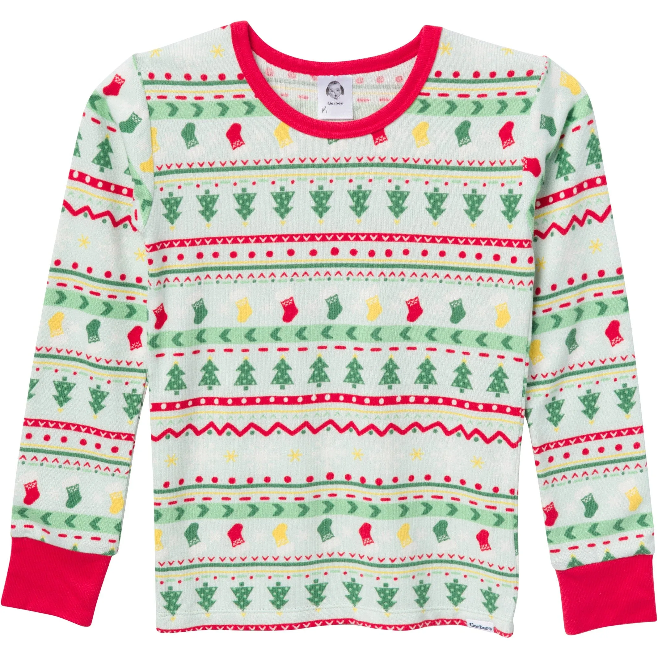 2-Piece Big Kids Neutral Oh What Fun Fair Isle Hacci Snug Fit Pajama Set Gerber Childrenswea