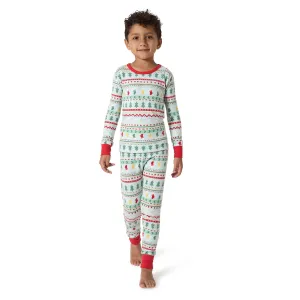 2-Piece Big Kids Neutral Oh What Fun Fair Isle Hacci Snug Fit Pajama Set Gerber Childrenswea