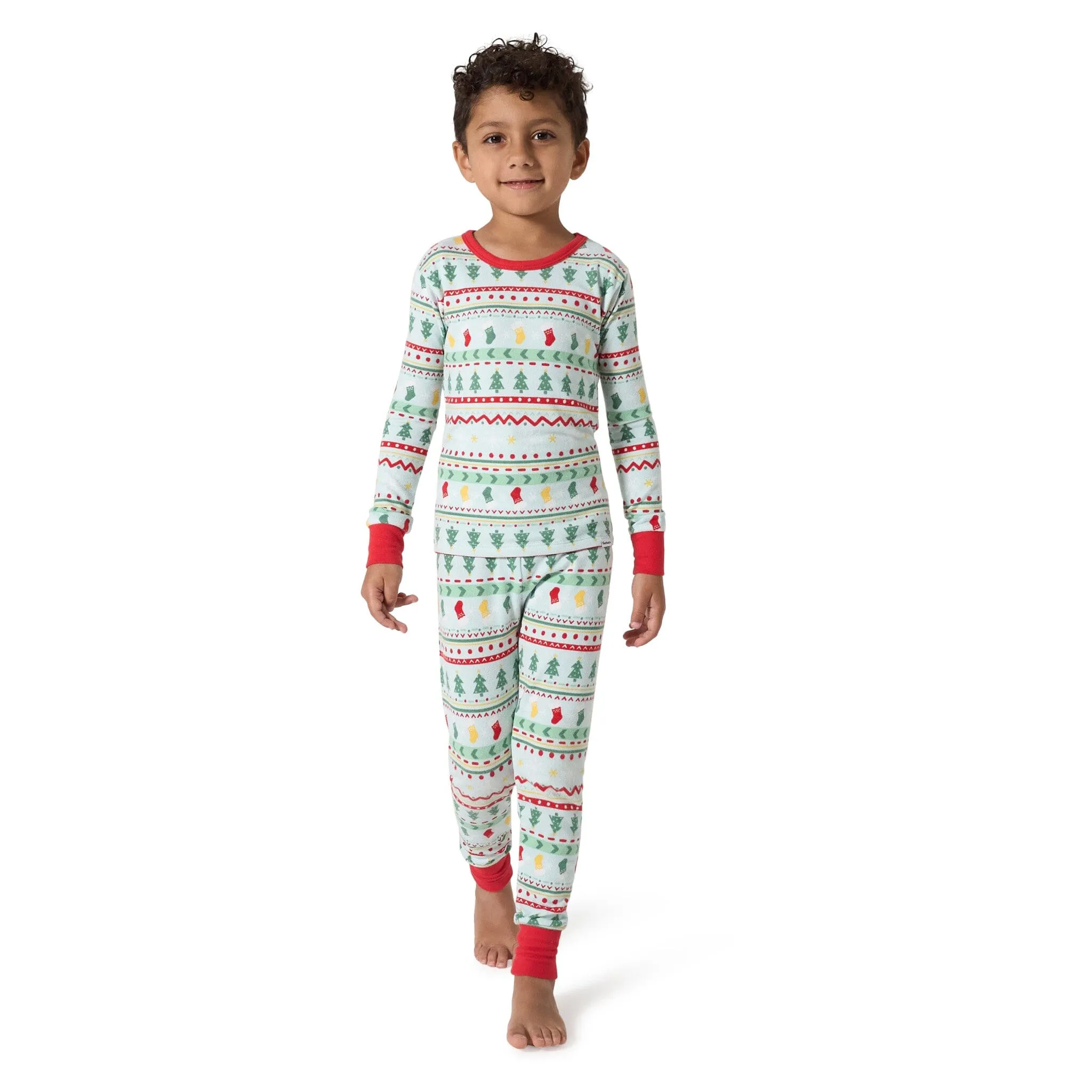 2-Piece Big Kids Neutral Oh What Fun Fair Isle Hacci Snug Fit Pajama Set Gerber Childrenswea