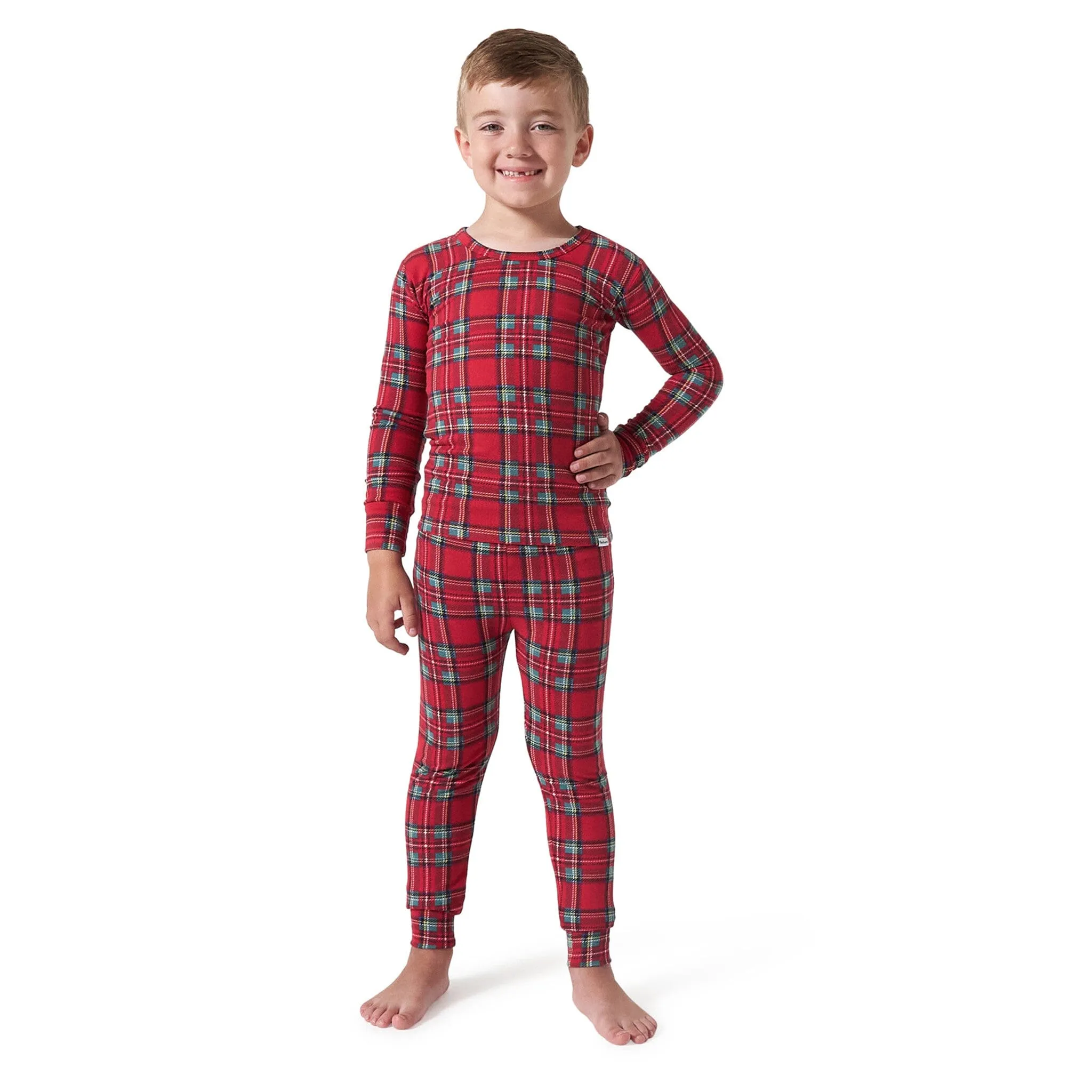 2-Piece Big Kids Neutral Stewart Plaid Hacci Snug Fit Pajama Set Gerber Childrenswea