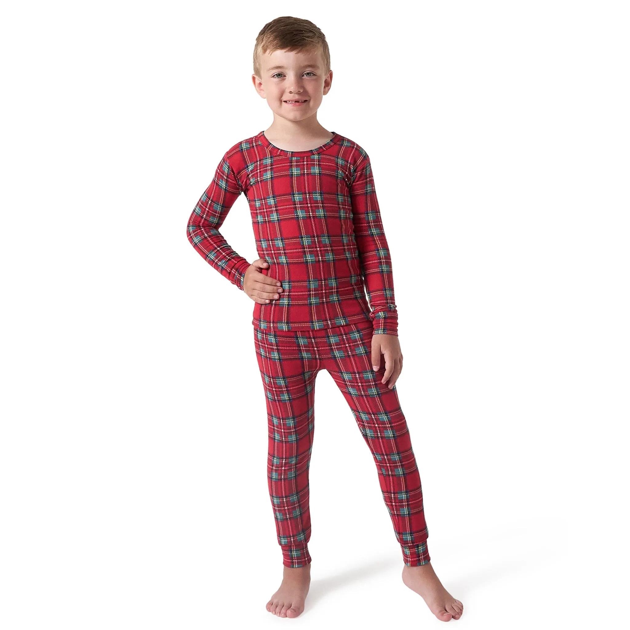2-Piece Big Kids Neutral Stewart Plaid Hacci Snug Fit Pajama Set Gerber Childrenswea