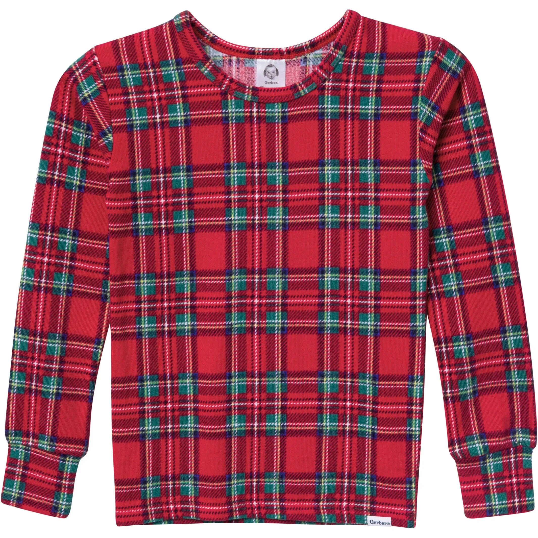 2-Piece Big Kids Neutral Stewart Plaid Hacci Snug Fit Pajama Set Gerber Childrenswea