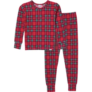 2-Piece Big Kids Neutral Stewart Plaid Hacci Snug Fit Pajama Set Gerber Childrenswea