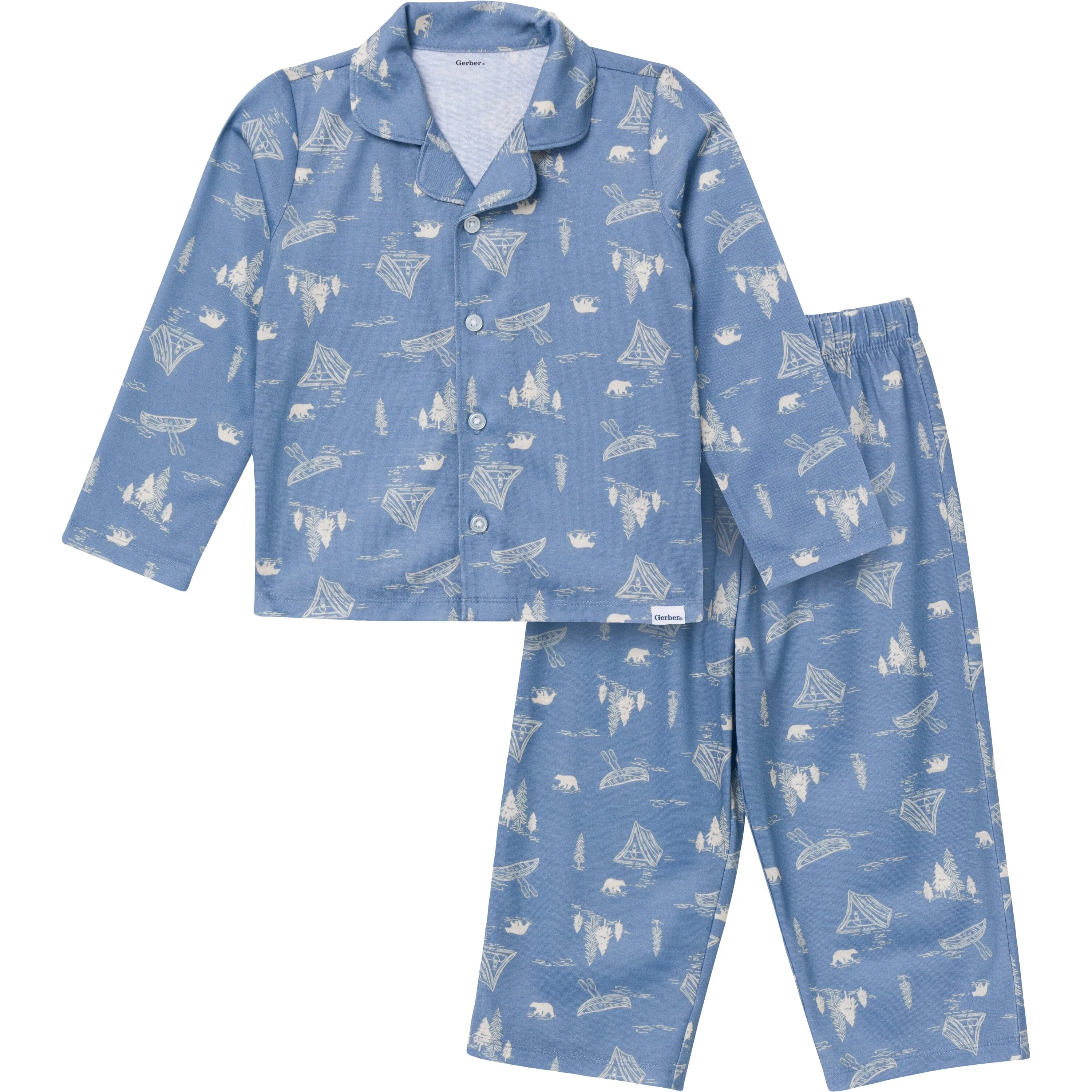 2-Piece Infant & Toddler Boys Bear Button Up Pajama Set Gerber Childrenswea