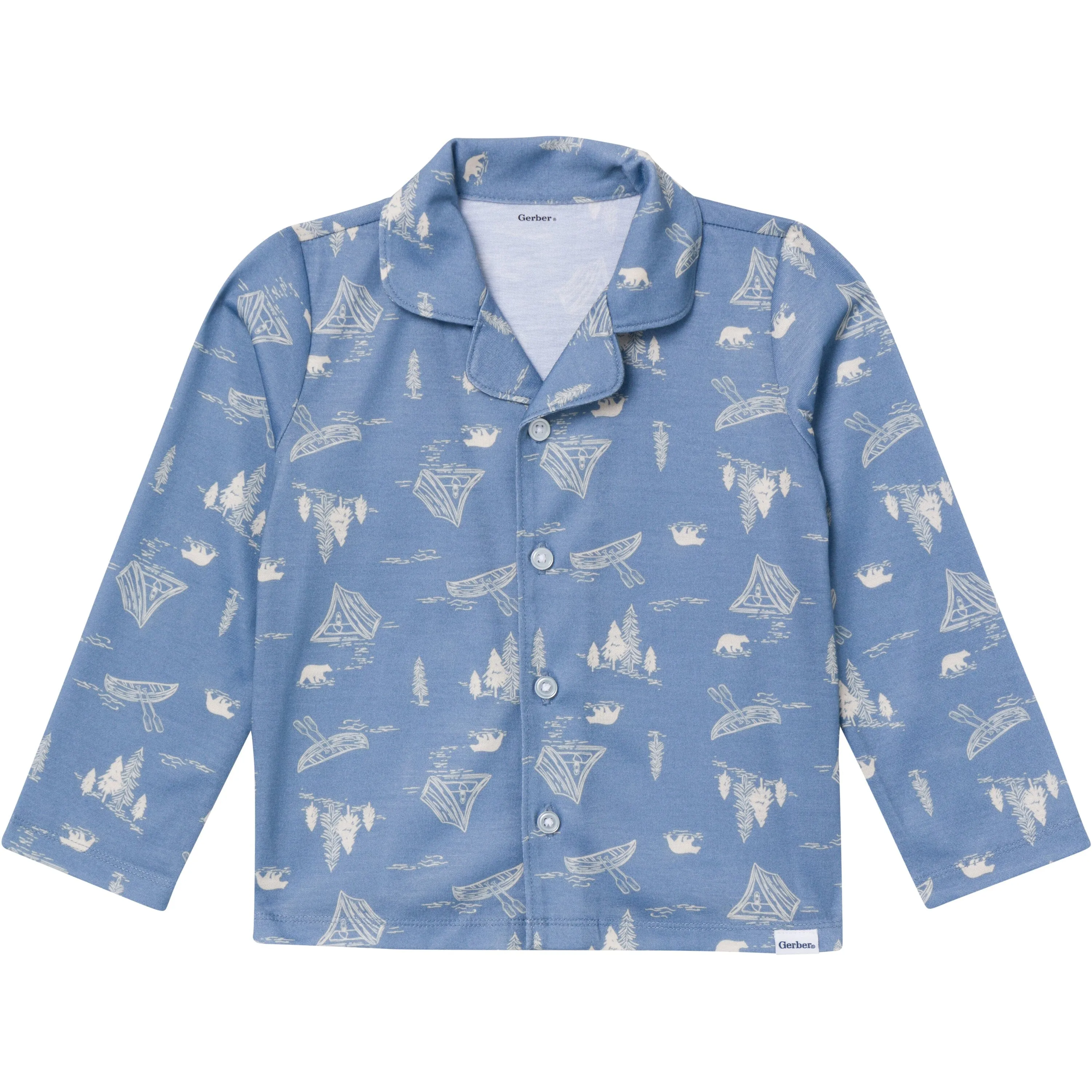 2-Piece Infant & Toddler Boys Bear Button Up Pajama Set Gerber Childrenswea