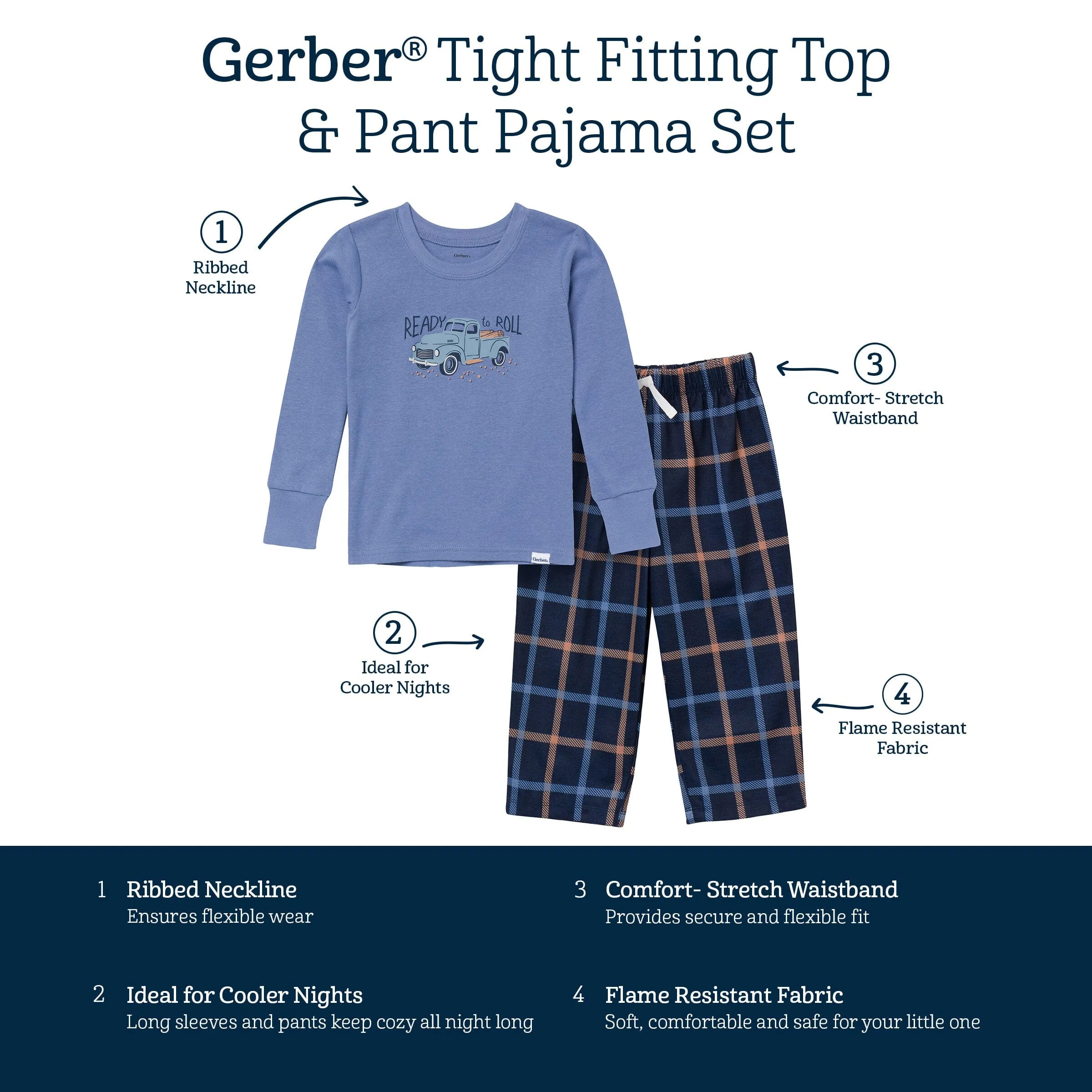 2-Piece Infant & Toddler Boys Car Pajama Set Gerber Childrenswea