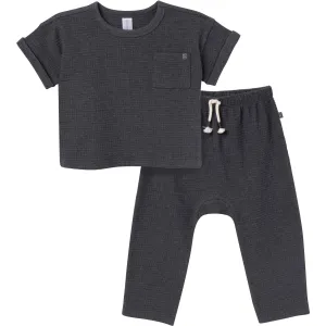 2-Piece Infant & Toddler Boys Charcoal Heather Pants and Shirt Set Gerber Childrenswea