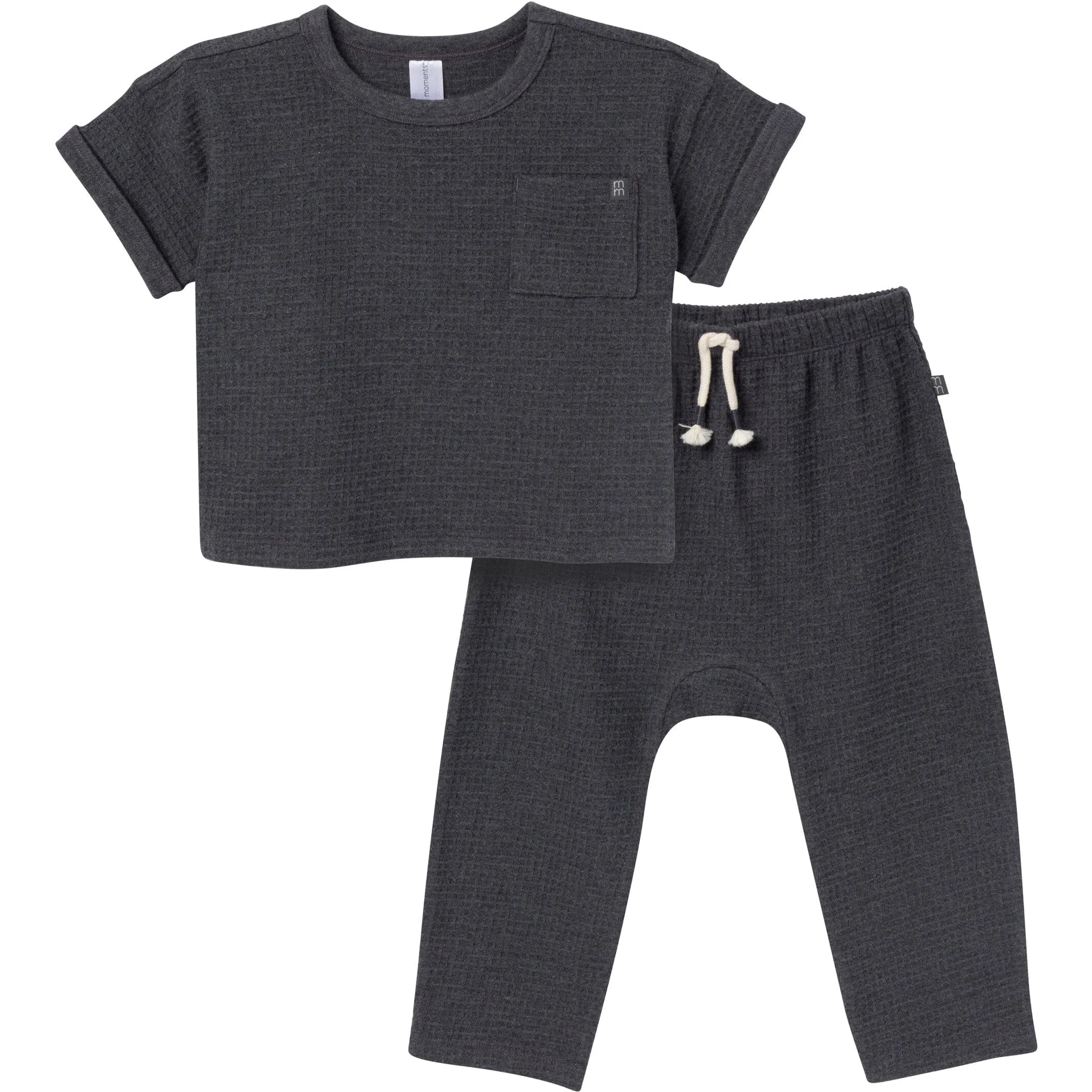 2-Piece Infant & Toddler Boys Charcoal Heather Pants and Shirt Set Gerber Childrenswea