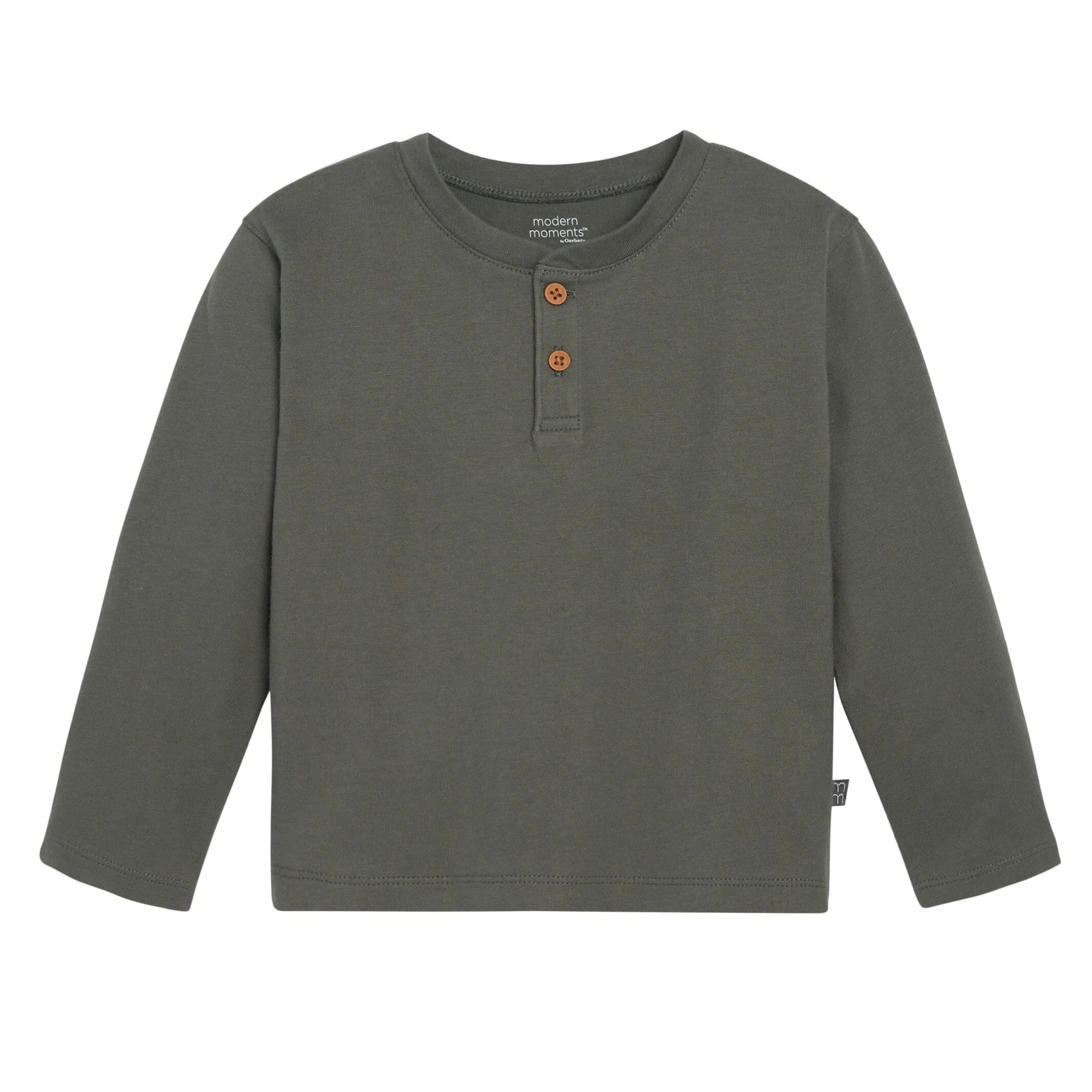 2-Piece Infant & Toddler Boys Dark Green Henley Shirt and Pant Set Gerber Childrenswea