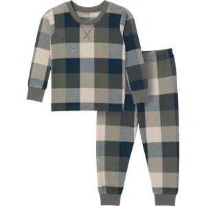 2-Piece Infant & Toddler Boys Dark Green Plaid Hacci Pajama Set Gerber Childrenswea