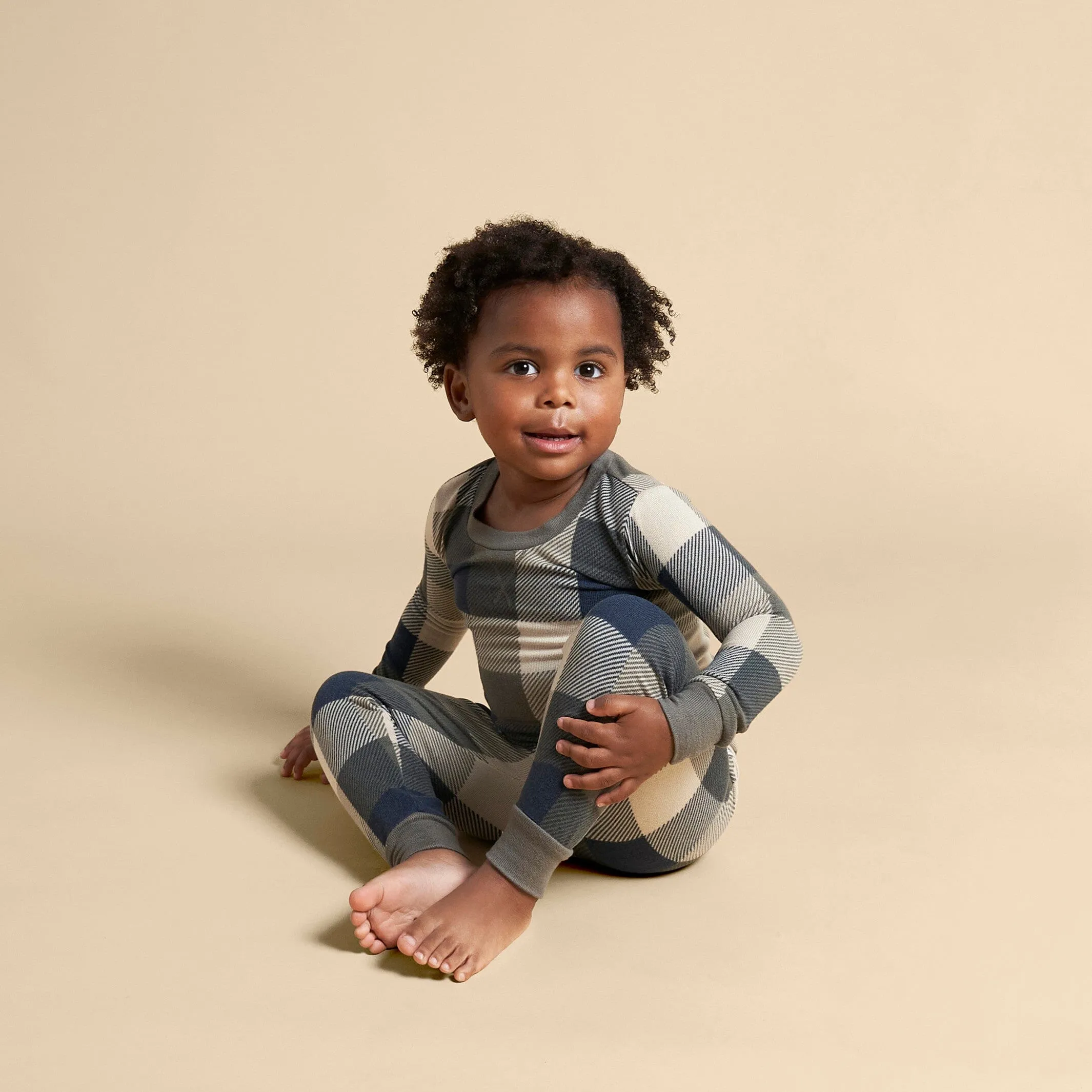 2-Piece Infant & Toddler Boys Dark Green Plaid Hacci Pajama Set Gerber Childrenswea