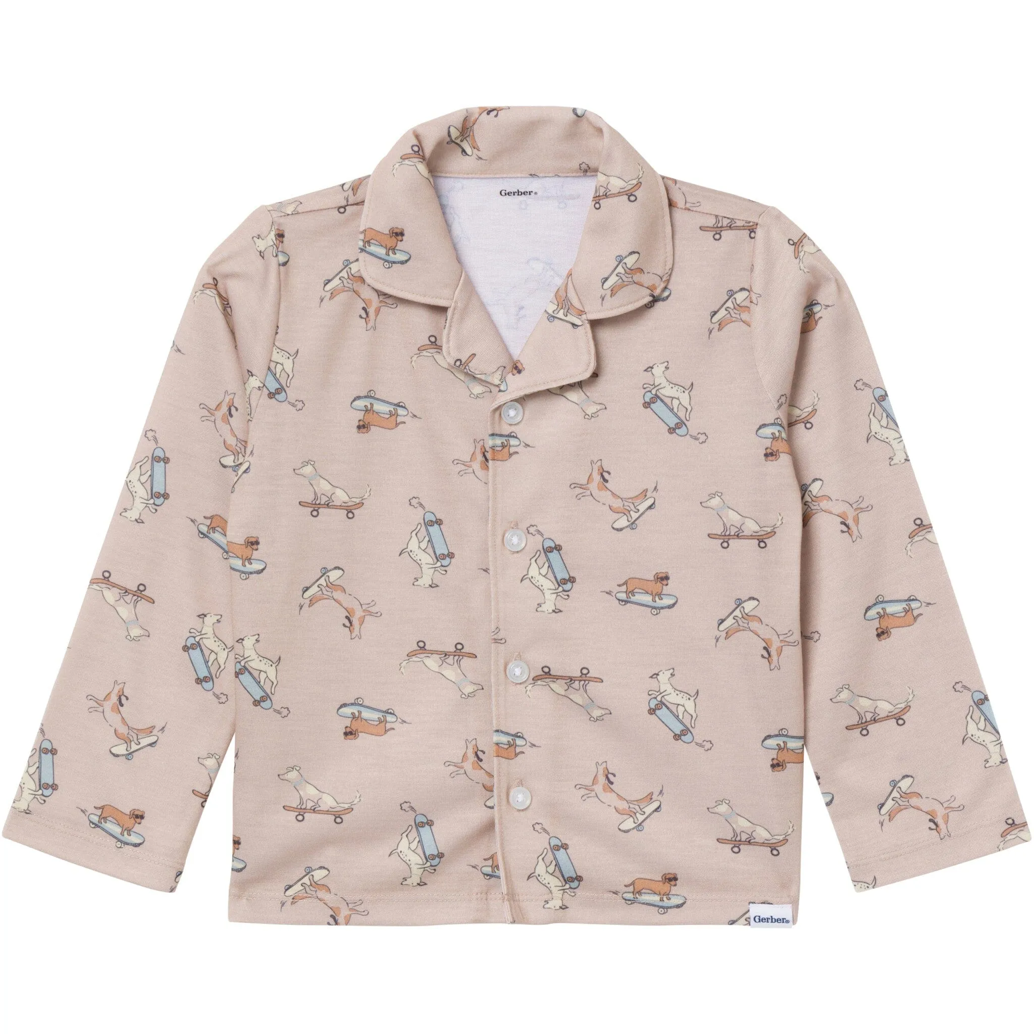 2-Piece Infant & Toddler Boys Dog Button Up Pajama Set Gerber Childrenswea