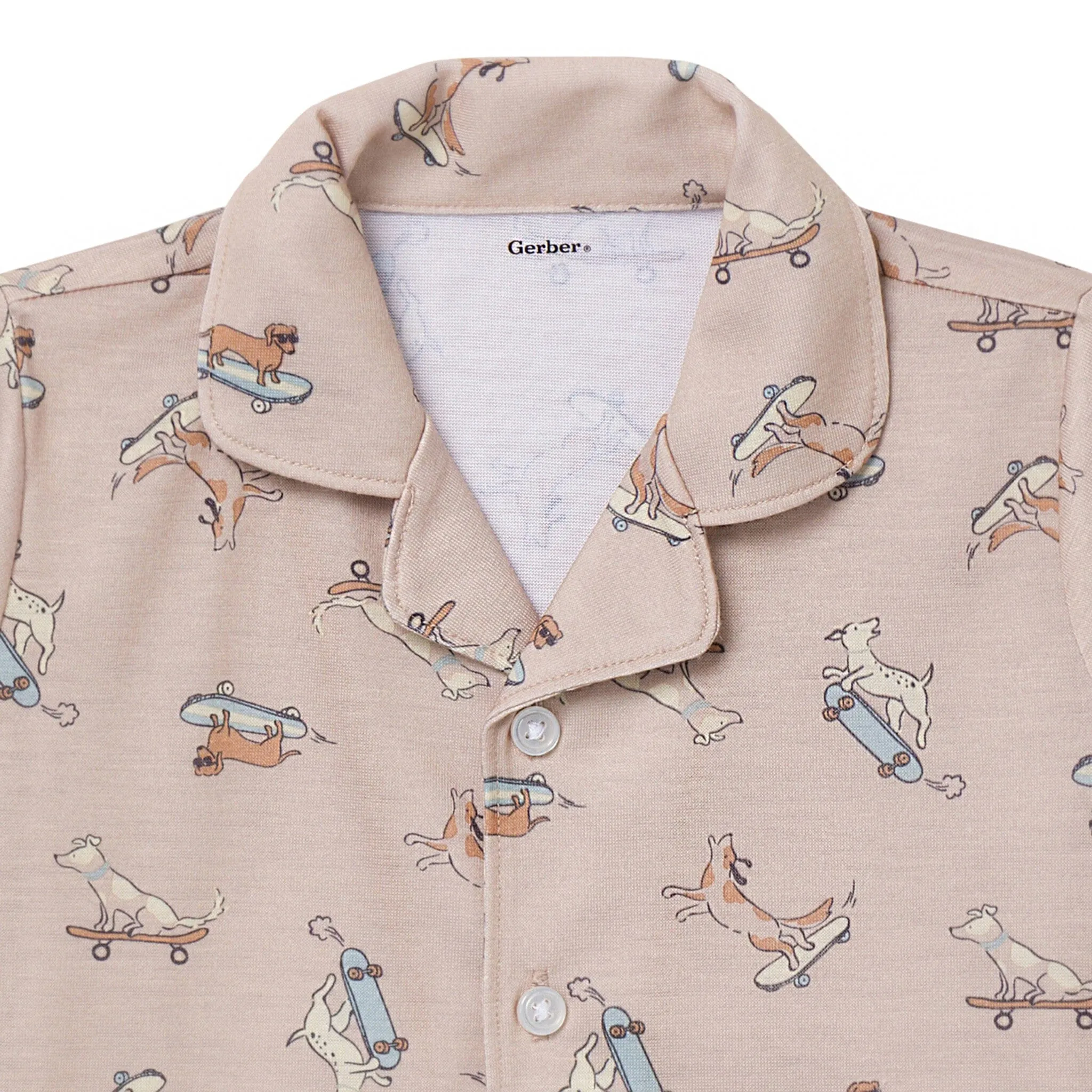 2-Piece Infant & Toddler Boys Dog Button Up Pajama Set Gerber Childrenswea