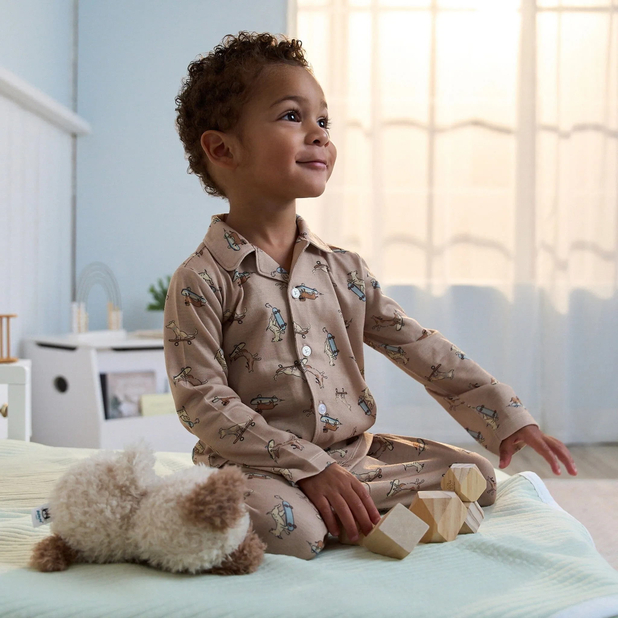 2-Piece Infant & Toddler Boys Dog Button Up Pajama Set Gerber Childrenswea