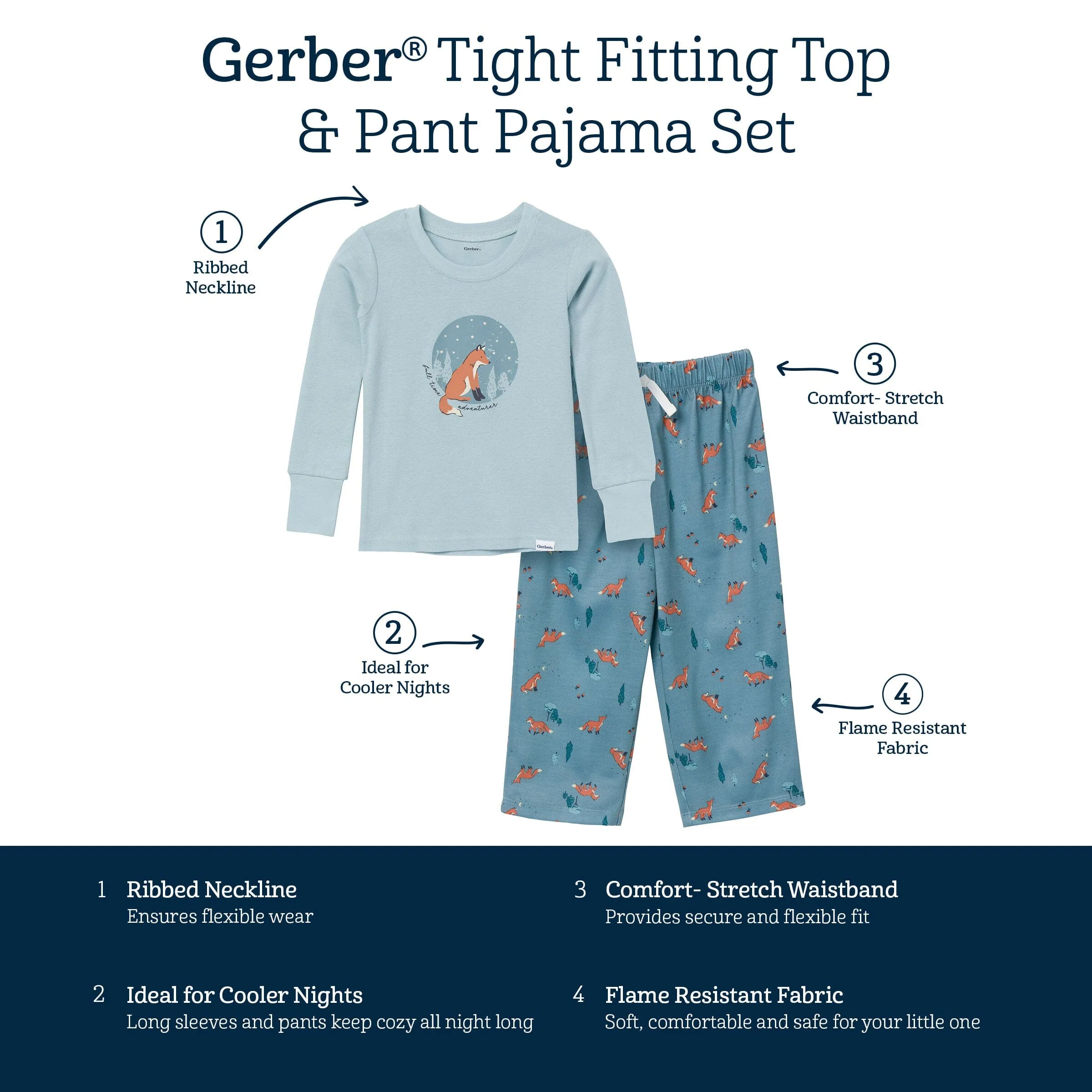 2-Piece Infant & Toddler Boys Fox Pajama Set Gerber Childrenswea