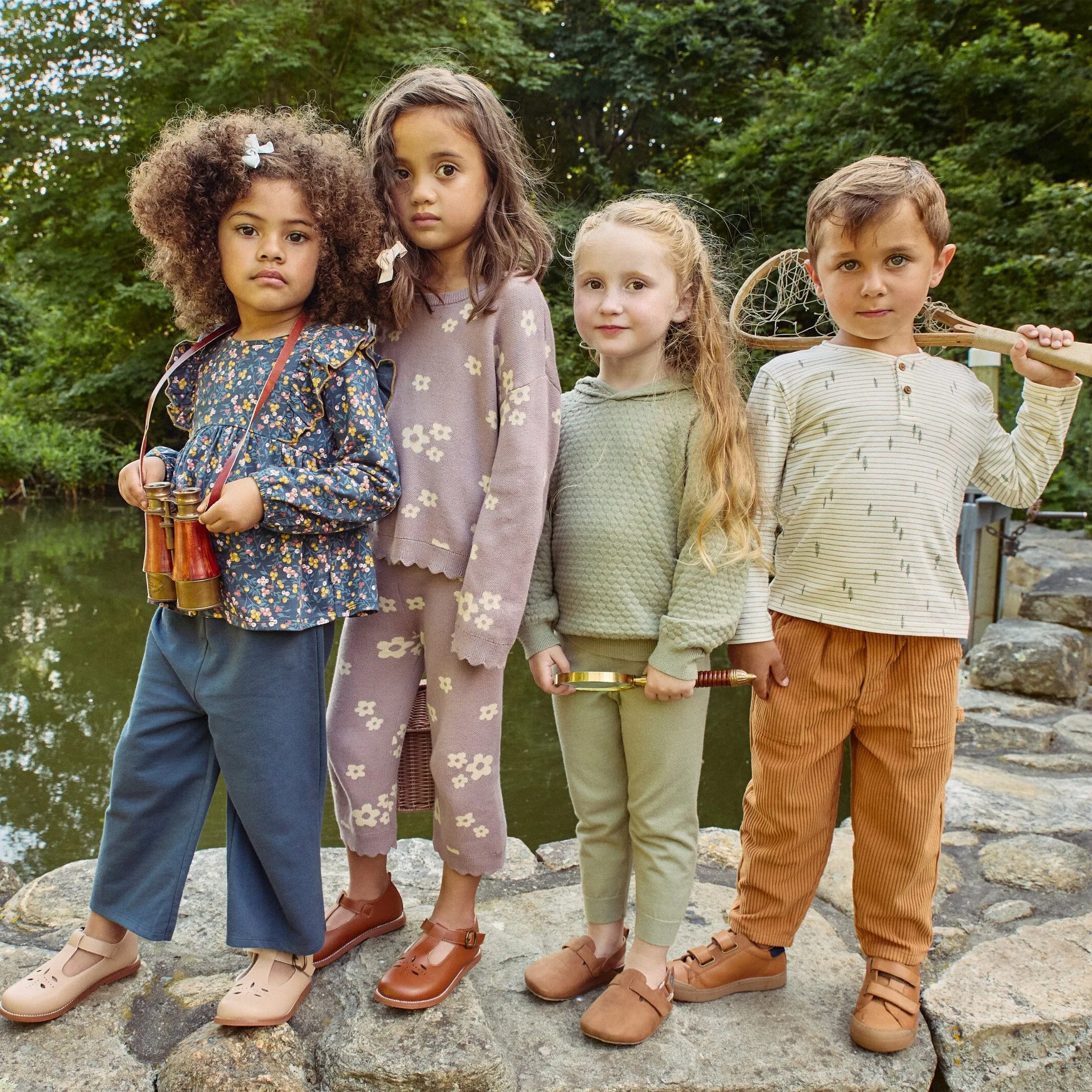 2-Piece Infant & Toddler Boys Light Beige Trees Henley Shirt and Pant Set Gerber Childrenswea