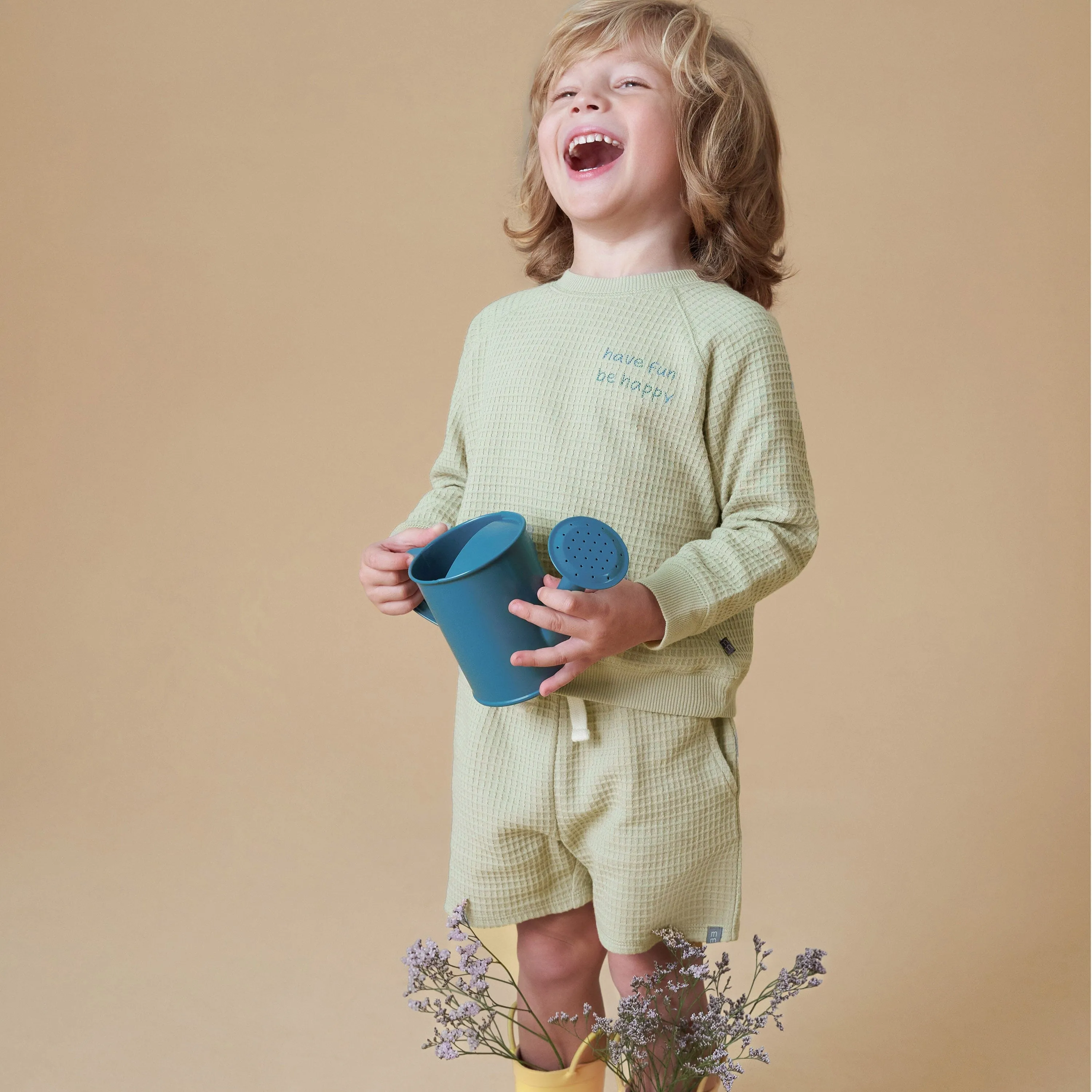 2-Piece Infant & Toddler Boys Light Green Long Sleeve Top and Shorts Set Gerber Childrenswea