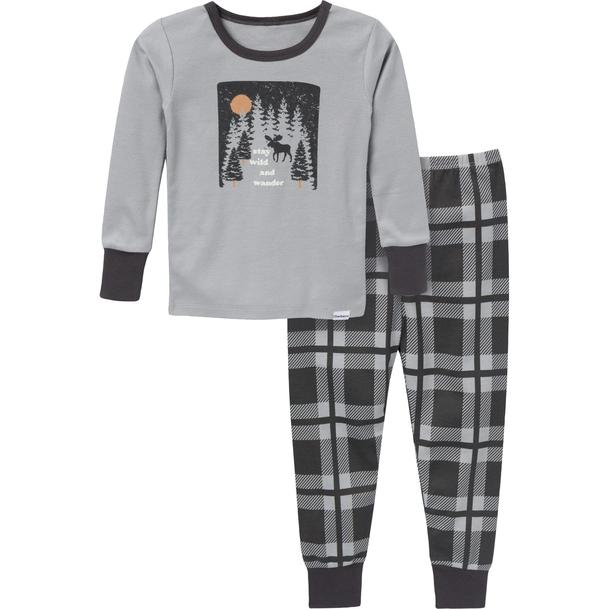 2-Piece Infant & Toddler Boys Moose Long Sleeve Pajama Set Gerber Childrenswea