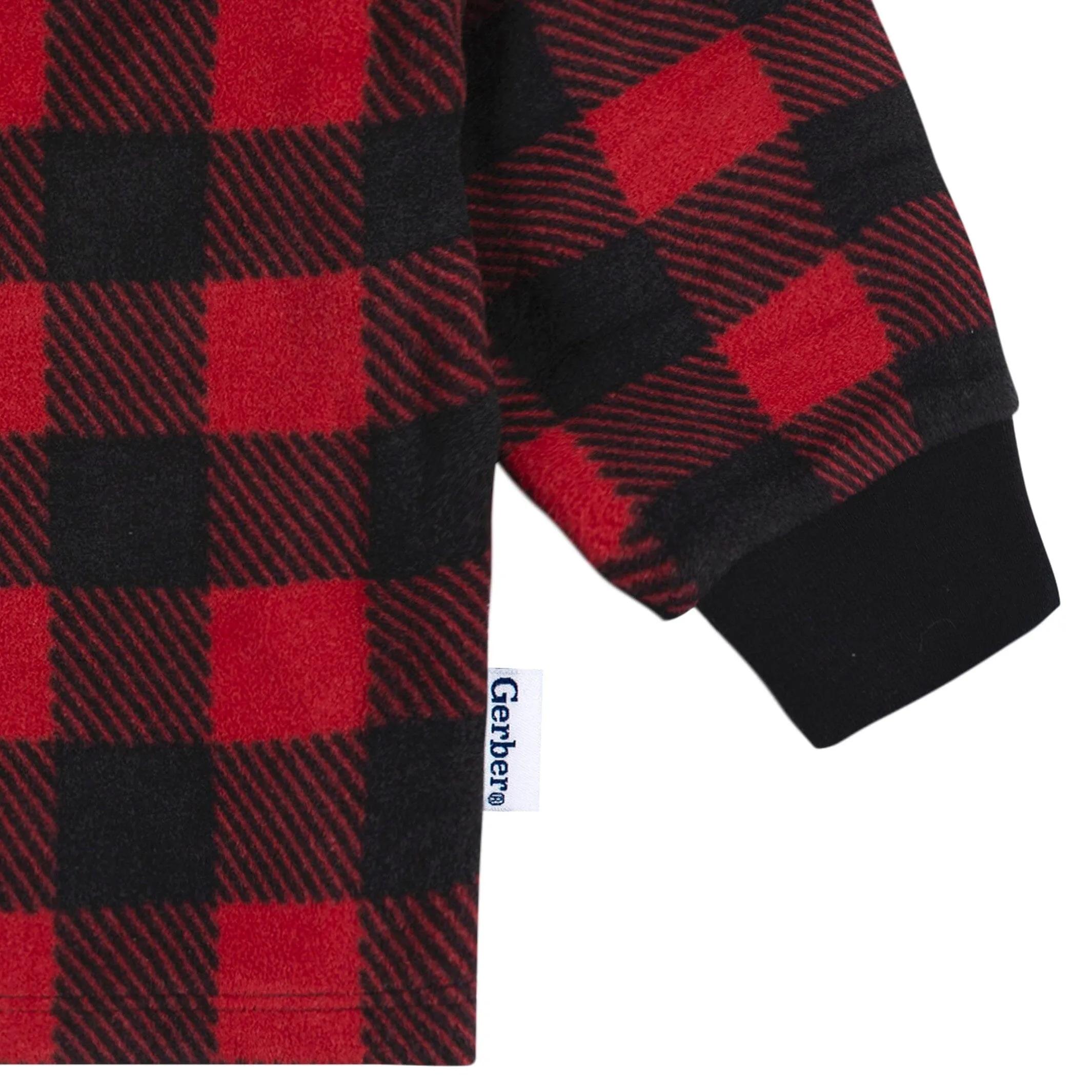 2-Piece Infant & Toddler Boys Red Plaid Fleece Pajamas Gerber Childrenswea