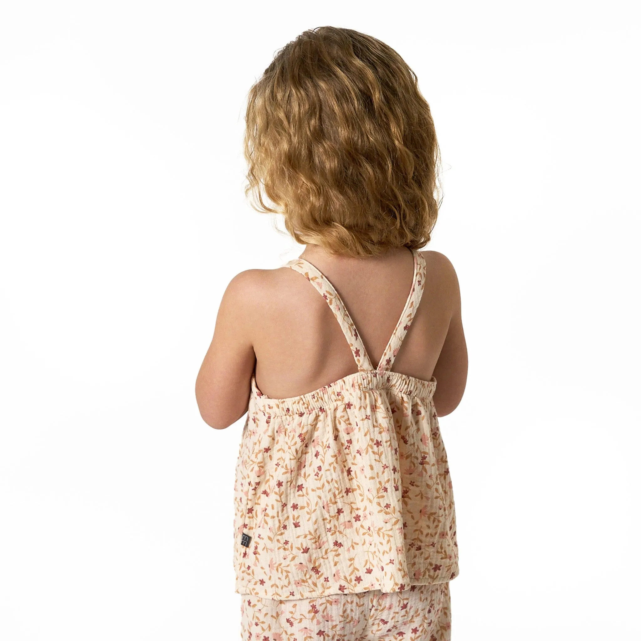 2-Piece Infant & Toddler Girls Beige Vine Floral Cropped Pants Set Gerber Childrenswea
