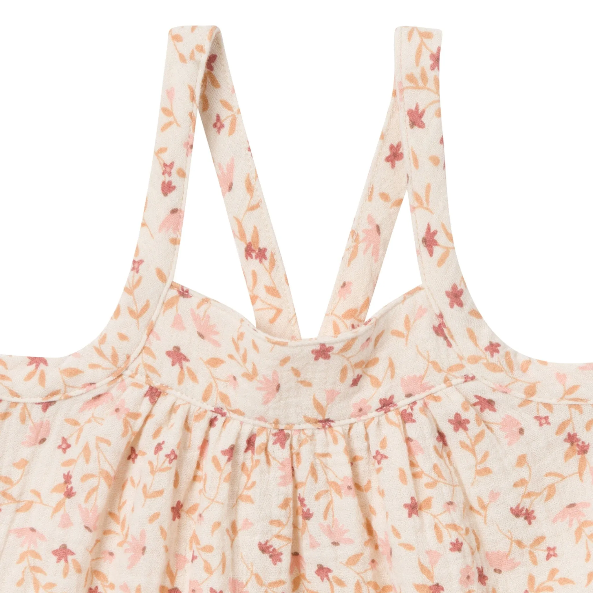 2-Piece Infant & Toddler Girls Beige Vine Floral Cropped Pants Set Gerber Childrenswea