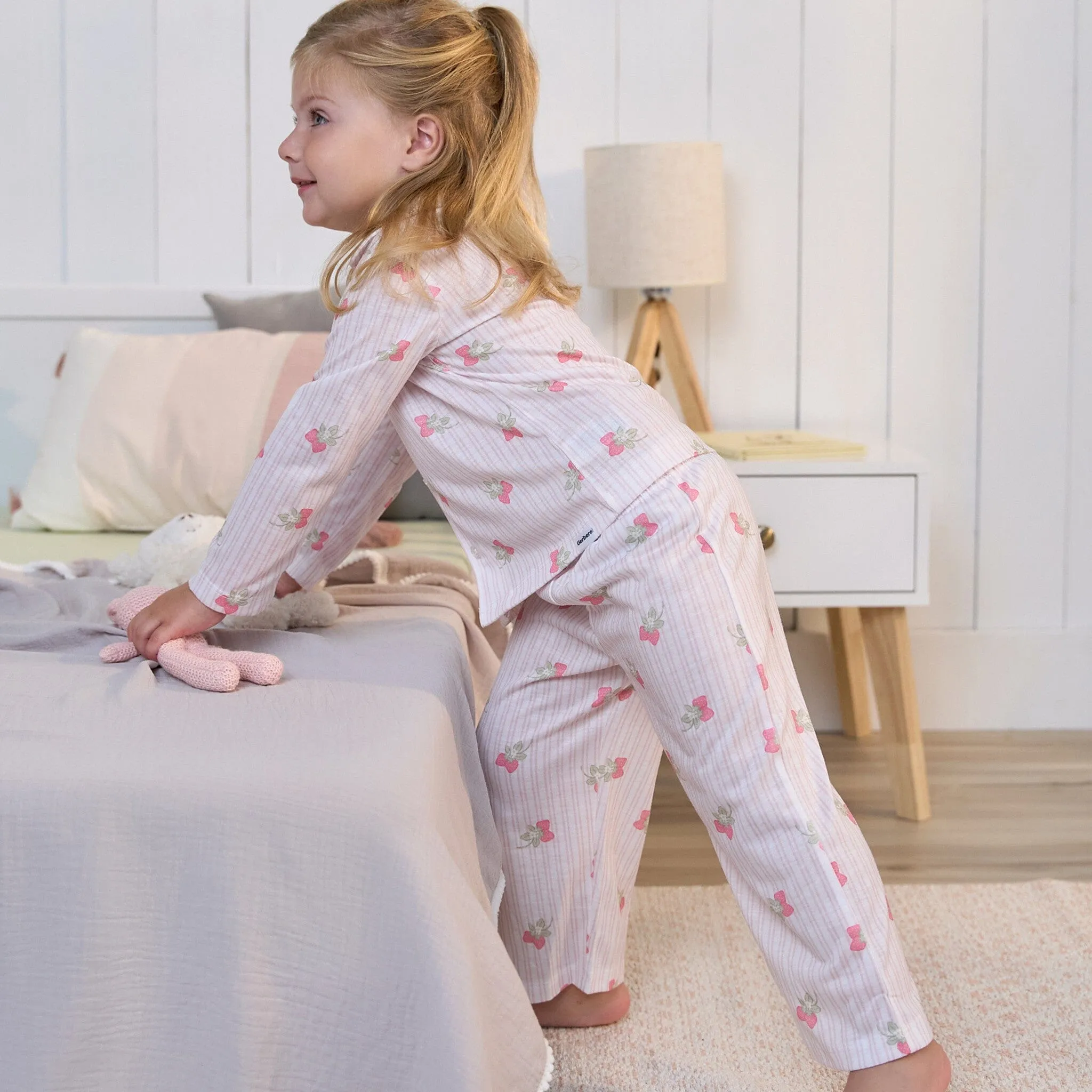 2-Piece Infant & Toddler Girls Berries Button Up Pajama Set Gerber Childrenswea
