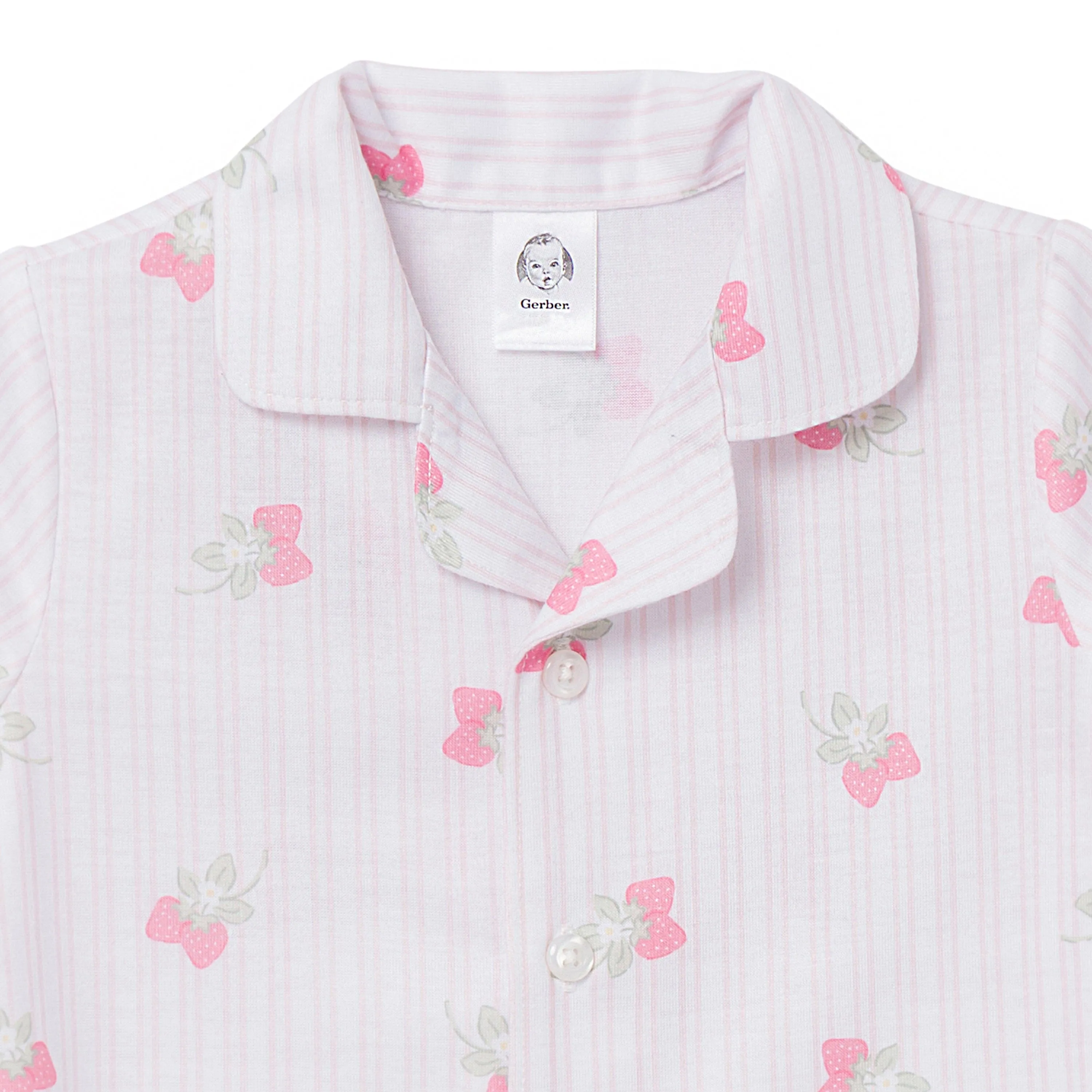 2-Piece Infant & Toddler Girls Berries Button Up Pajama Set Gerber Childrenswea