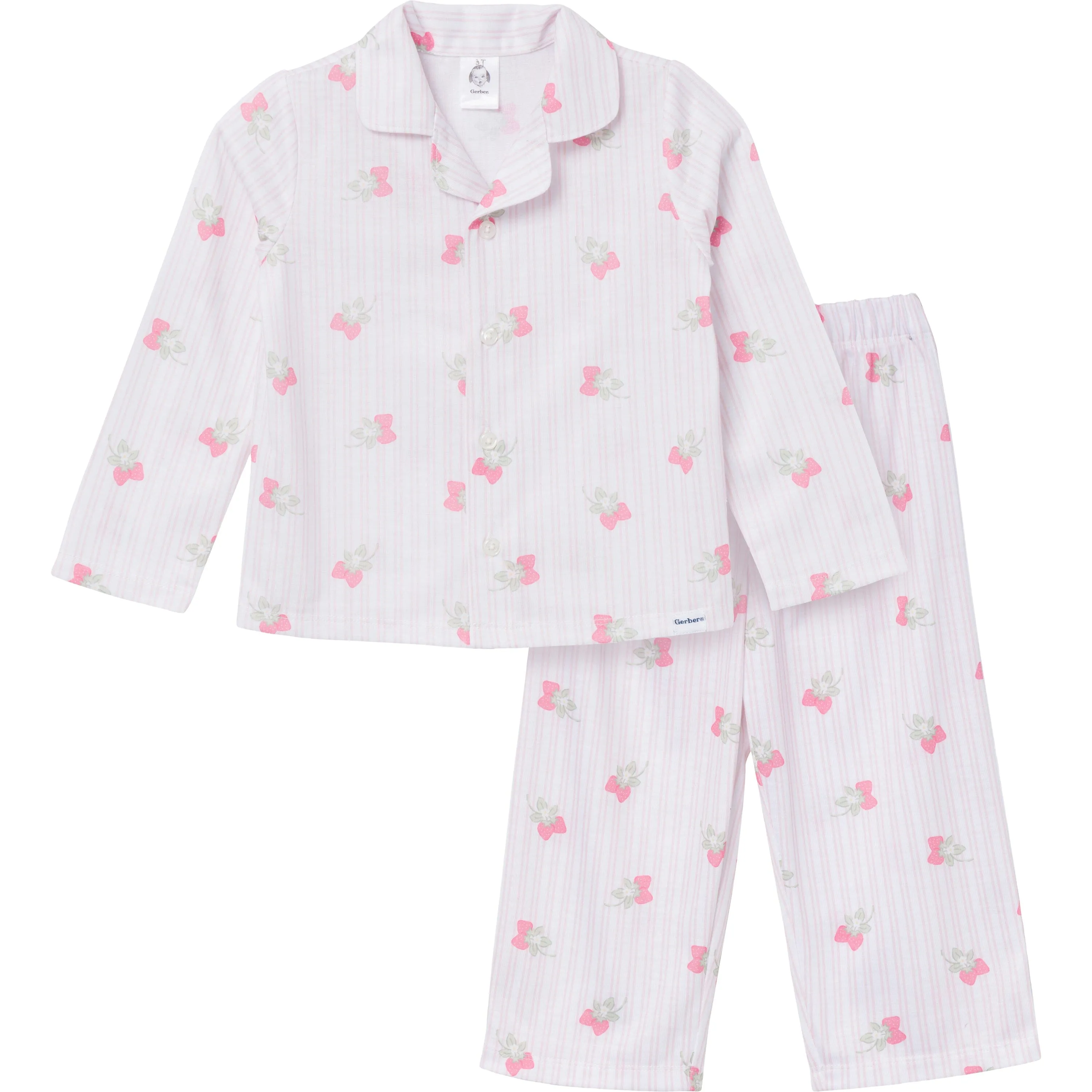 2-Piece Infant & Toddler Girls Berries Button Up Pajama Set Gerber Childrenswea