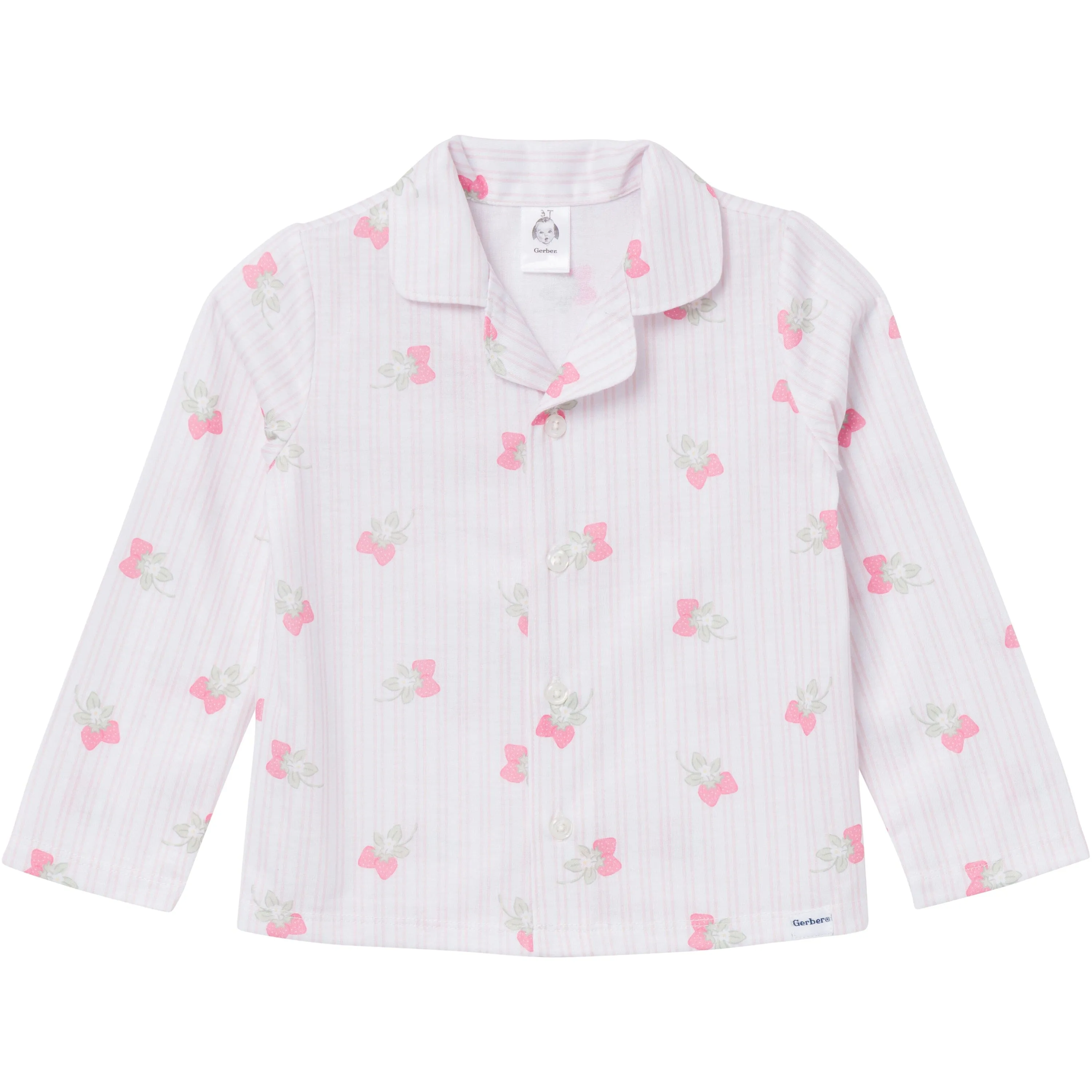 2-Piece Infant & Toddler Girls Berries Button Up Pajama Set Gerber Childrenswea