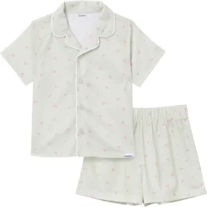 2-Piece Infant & Toddler Girls Cherries Button Up Pajama Shorts Set Gerber Childrenswea