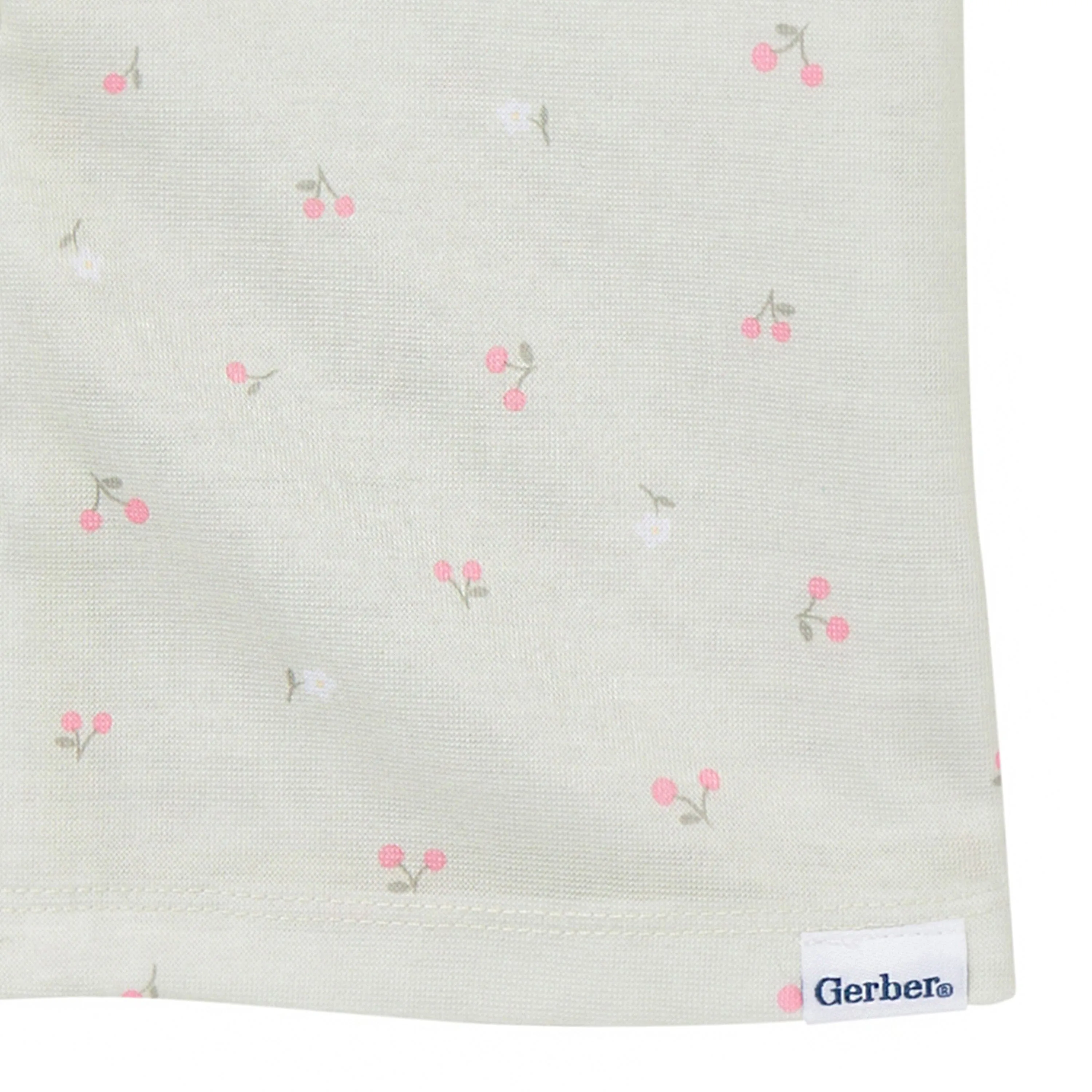 2-Piece Infant & Toddler Girls Cherries Button Up Pajama Shorts Set Gerber Childrenswea