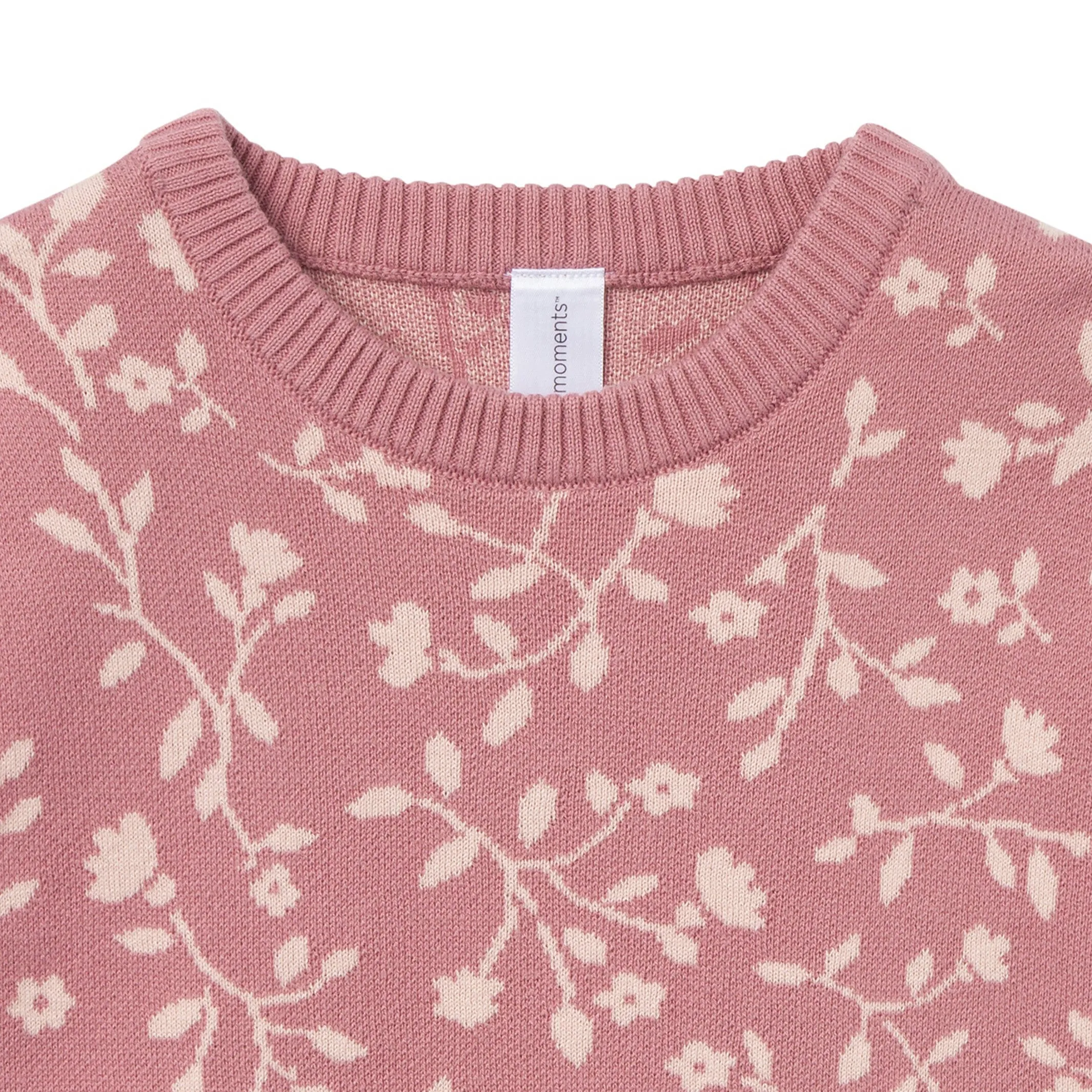 2-Piece Infant & Toddler Girls Dark Rose Branches Jacquard Sweater Set Gerber Childrenswea