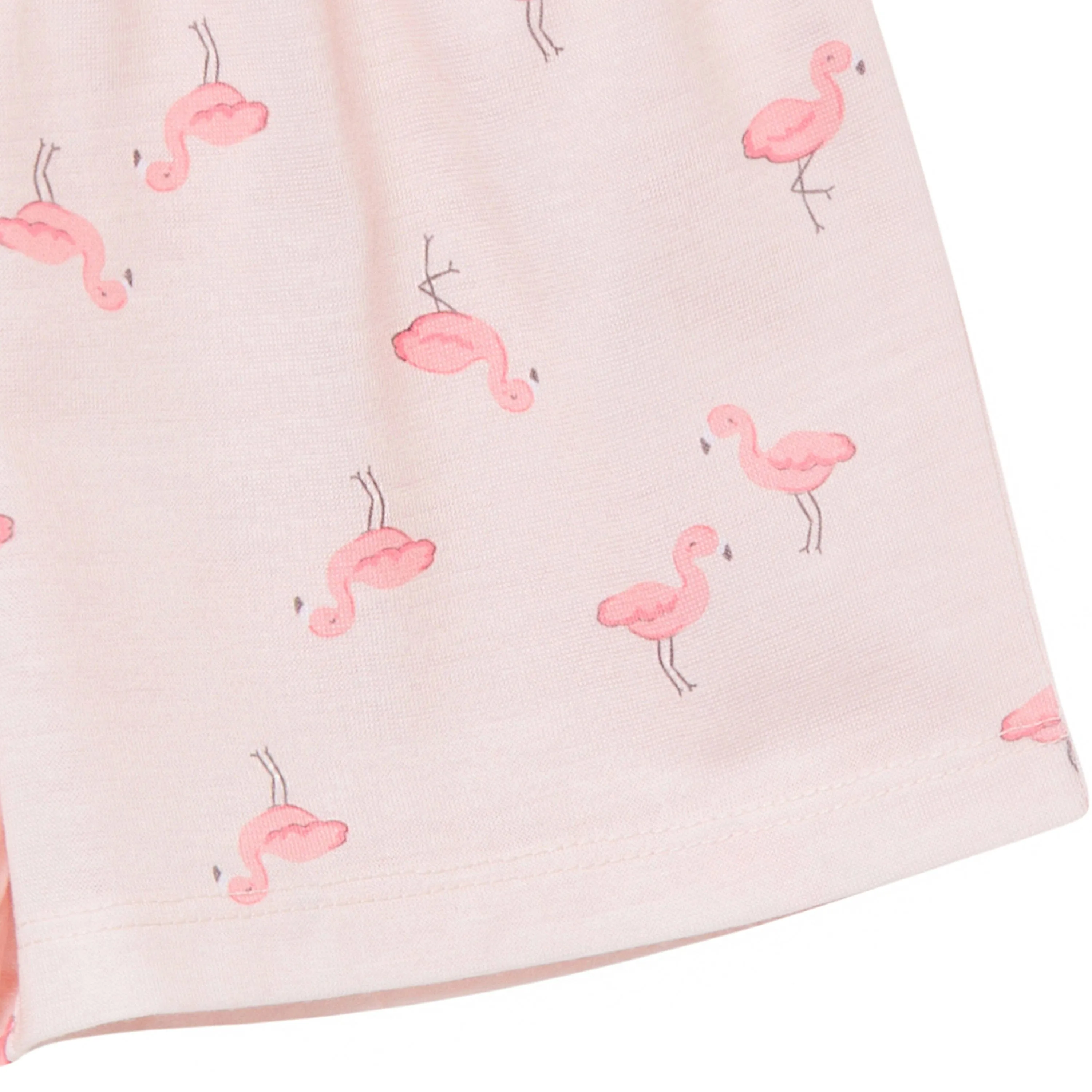 2-Piece Infant & Toddler Girls Flamingoes Button Up Pajama Shorts Set Gerber Childrenswea