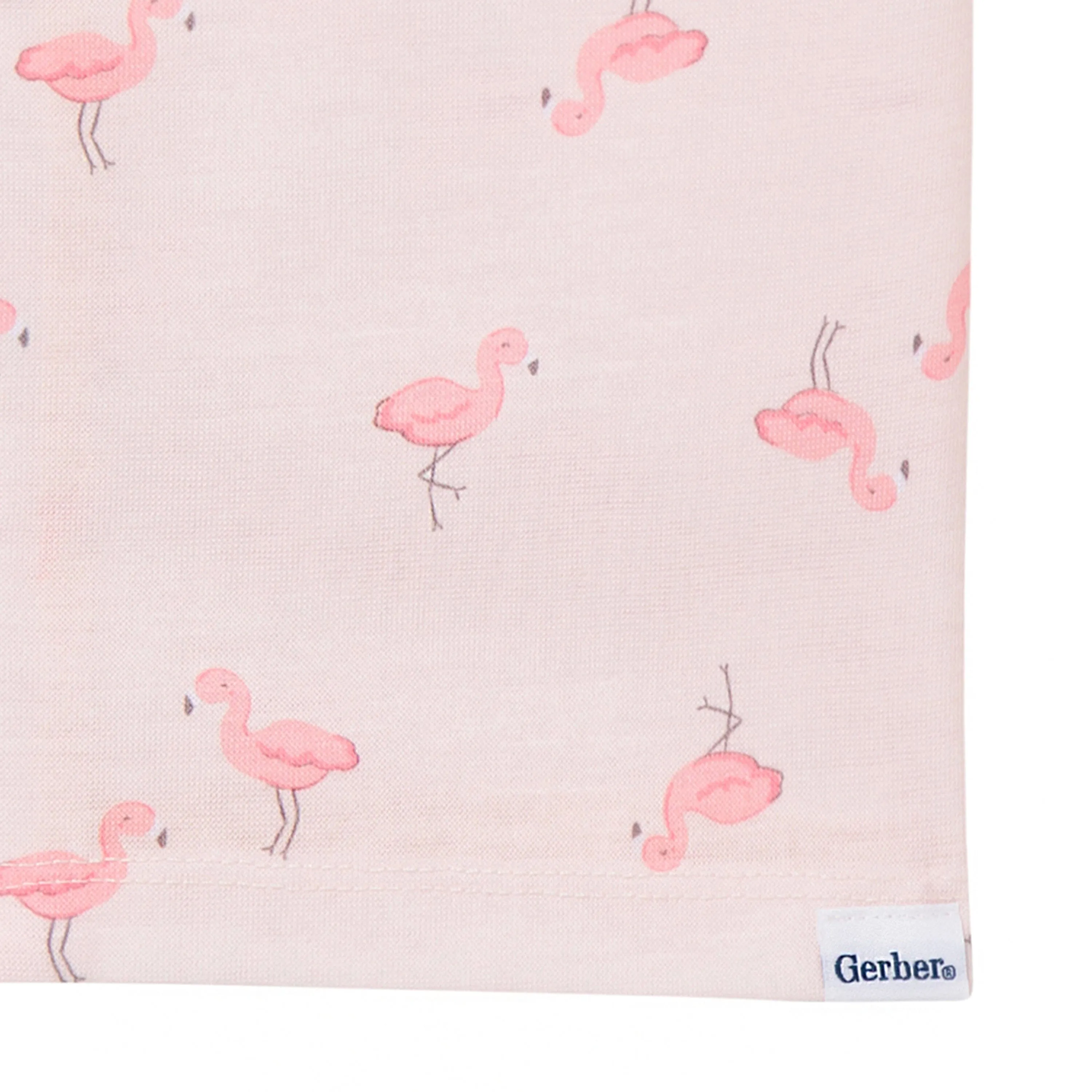 2-Piece Infant & Toddler Girls Flamingoes Button Up Pajama Shorts Set Gerber Childrenswea