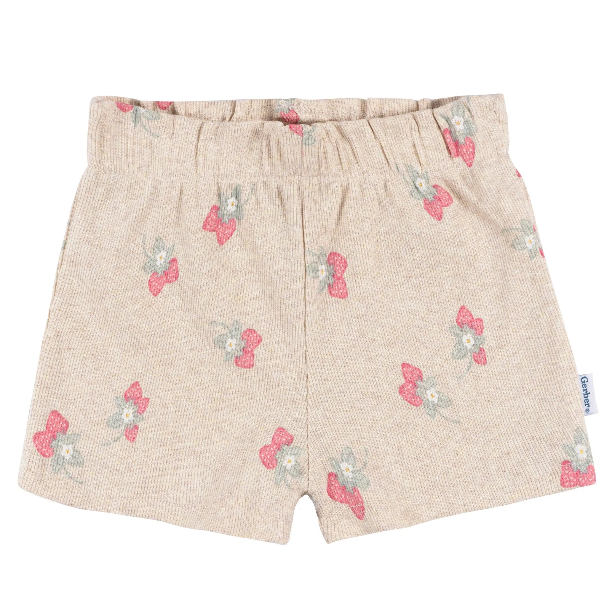 2-Piece Infant & Toddler Girls Heather Strawberry Shirt and Shorts Set Gerber Childrenswea