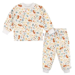 2-Piece Infant & Toddler Girls Ivory Floral Fleece Pajamas Gerber Childrenswea