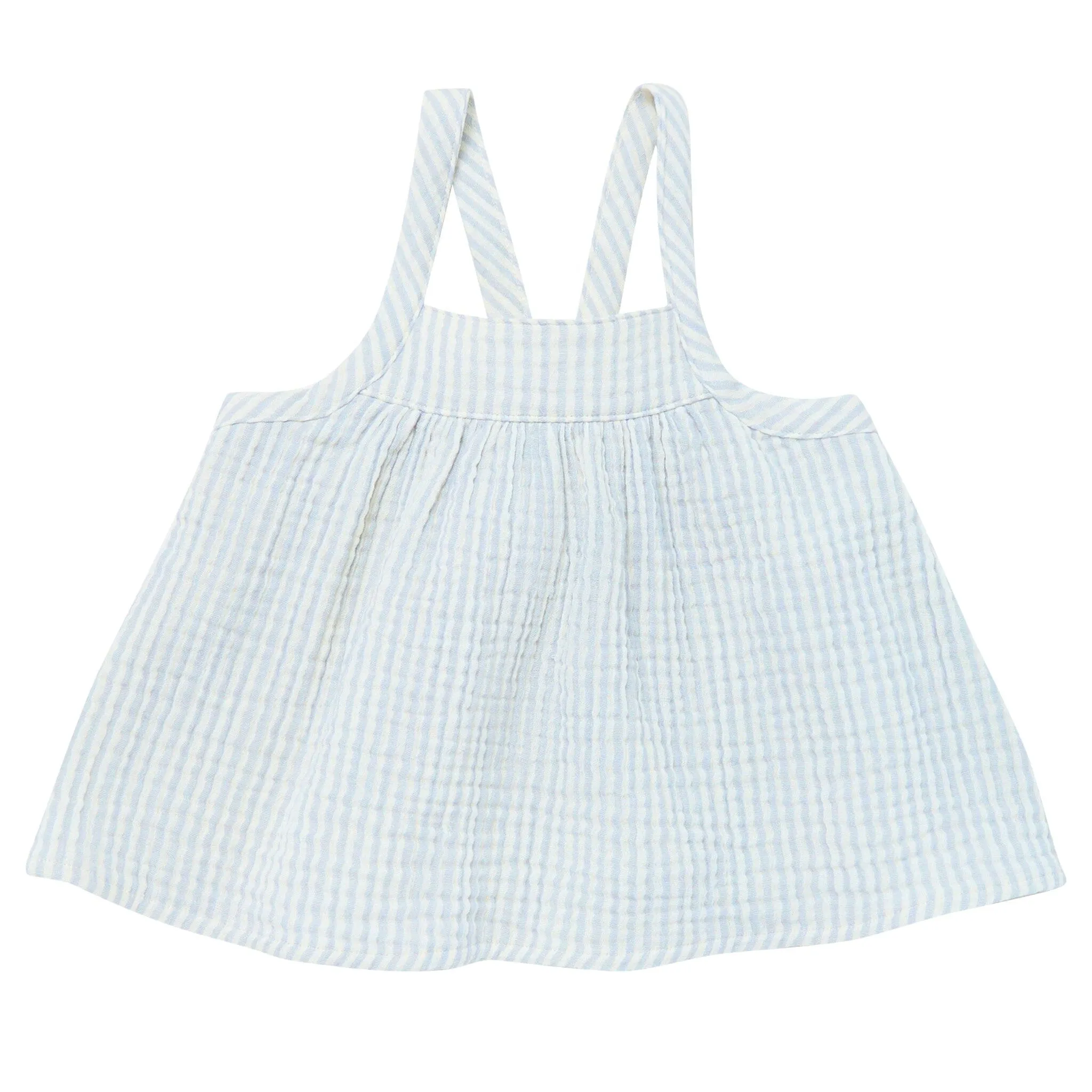 2-Piece Infant & Toddler Girls Light Blue Stripe Cropped Pants Set Gerber Childrenswea