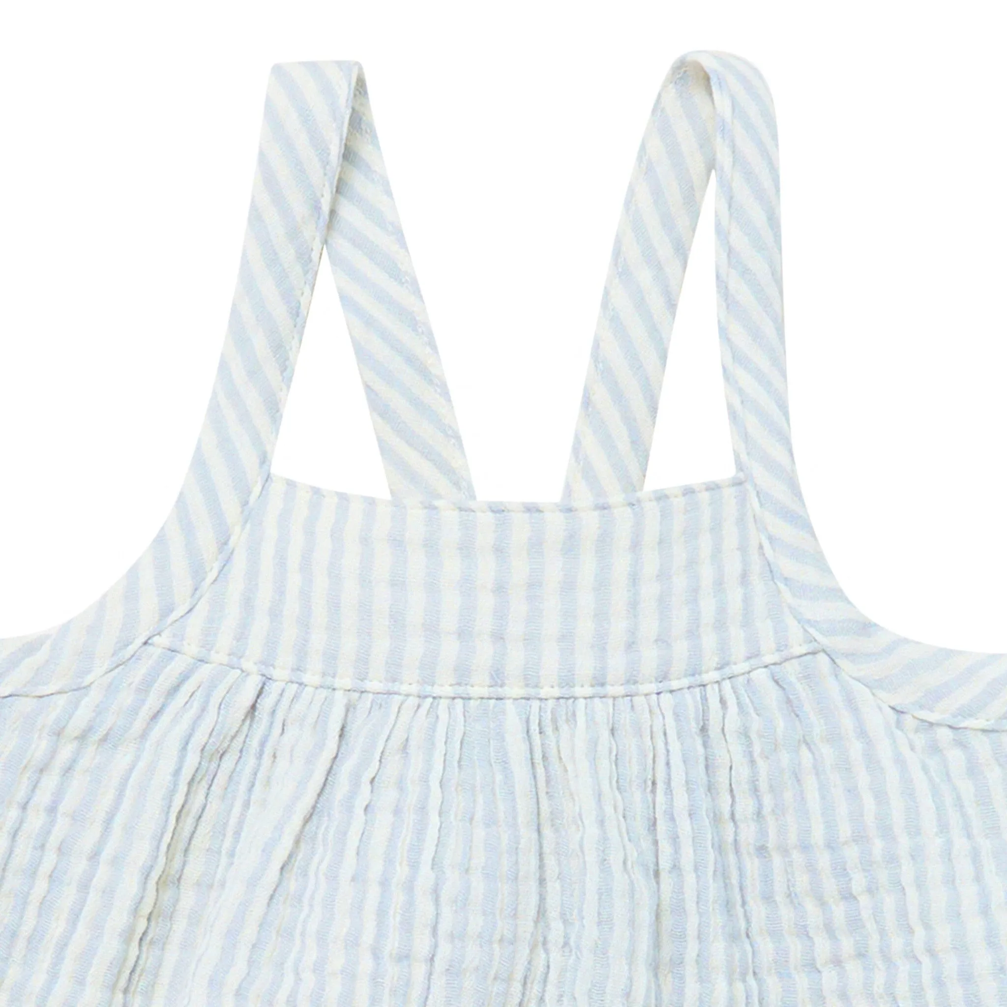2-Piece Infant & Toddler Girls Light Blue Stripe Cropped Pants Set Gerber Childrenswea