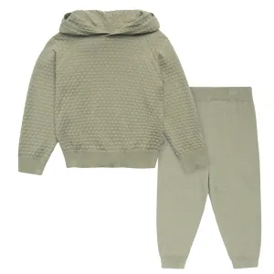 2-Piece Infant & Toddler Girls Medium Green Sweater Knit Hoodie Set Gerber Childrenswea