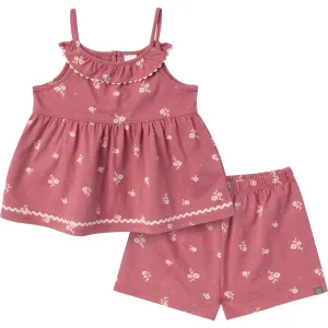 2-Piece Infant & Toddler Girls Rose Bouquet Ruffle Top and Shorts Set Gerber Childrenswea