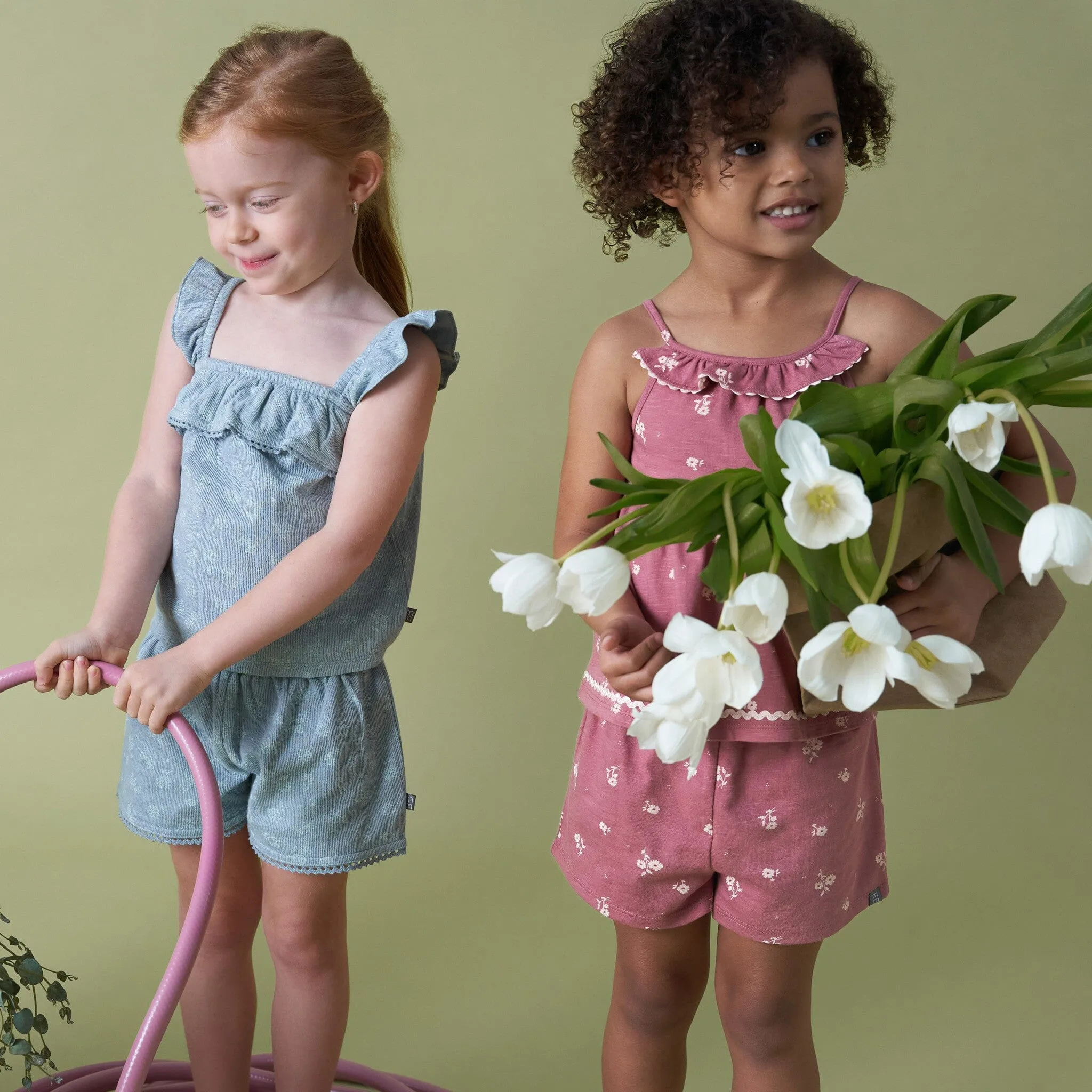 2-Piece Infant & Toddler Girls Rose Bouquet Ruffle Top and Shorts Set Gerber Childrenswea