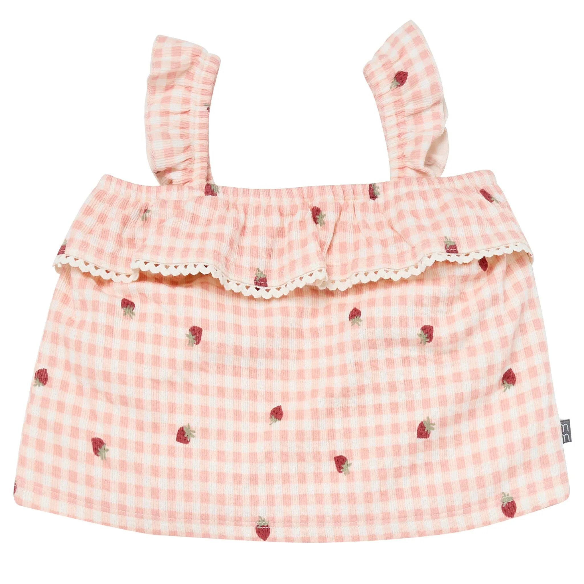 2-Piece Infant & Toddler Girls Rose Strawberry Gingham Top and Shorts Set Gerber Childrenswea