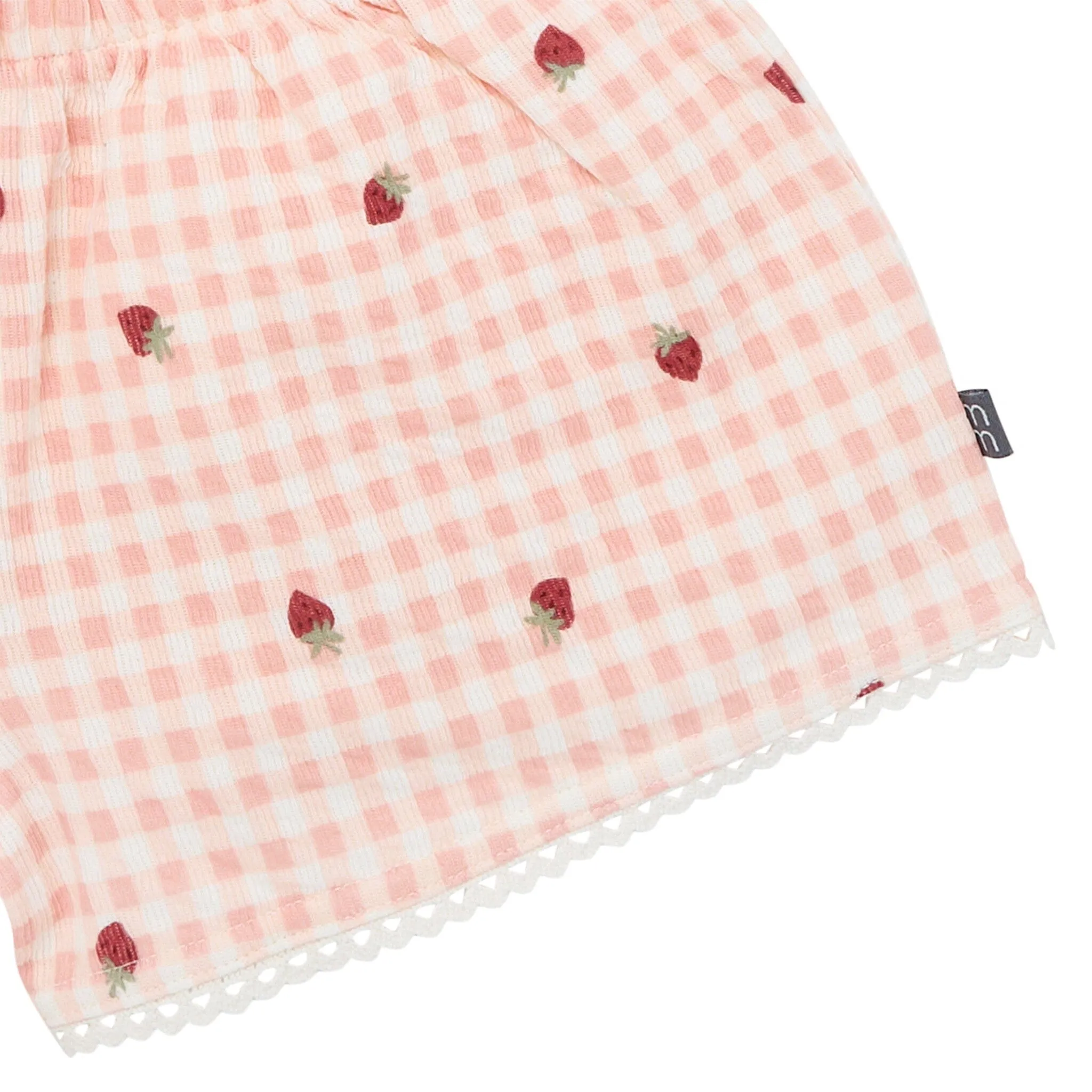 2-Piece Infant & Toddler Girls Rose Strawberry Gingham Top and Shorts Set Gerber Childrenswea