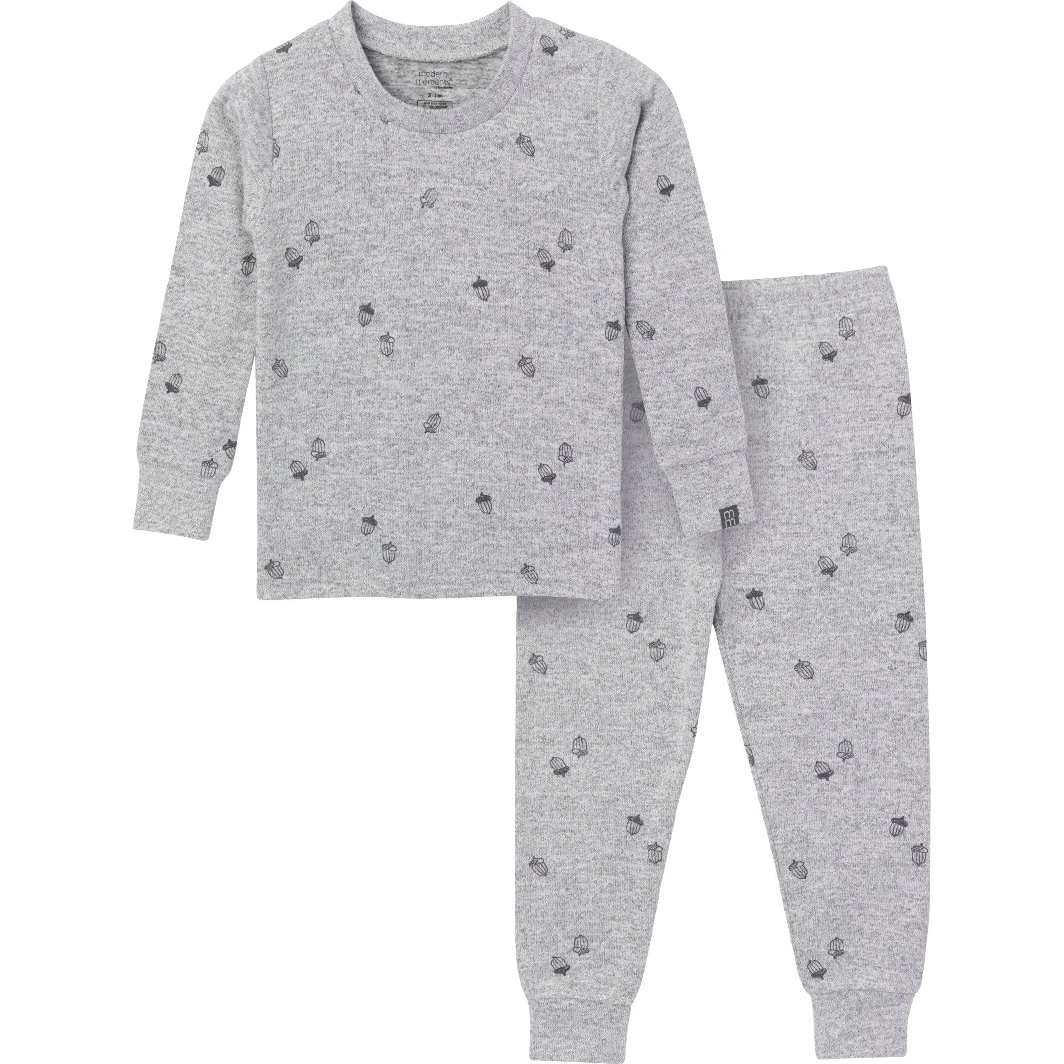 2-Piece Infant & Toddler Neutral Grey Heather Acorn Hacci Pajama Set Gerber Childrenswea