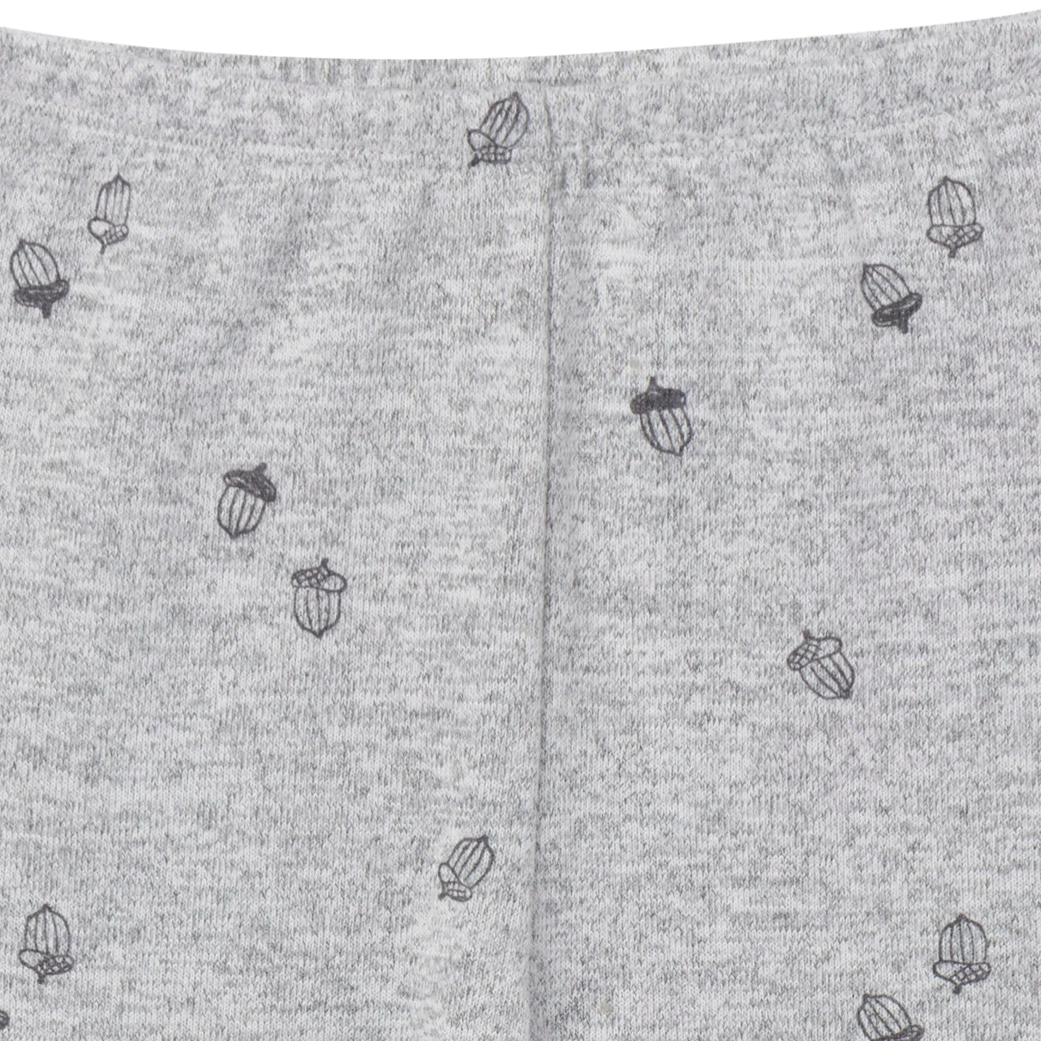 2-Piece Infant & Toddler Neutral Grey Heather Acorn Hacci Pajama Set Gerber Childrenswea