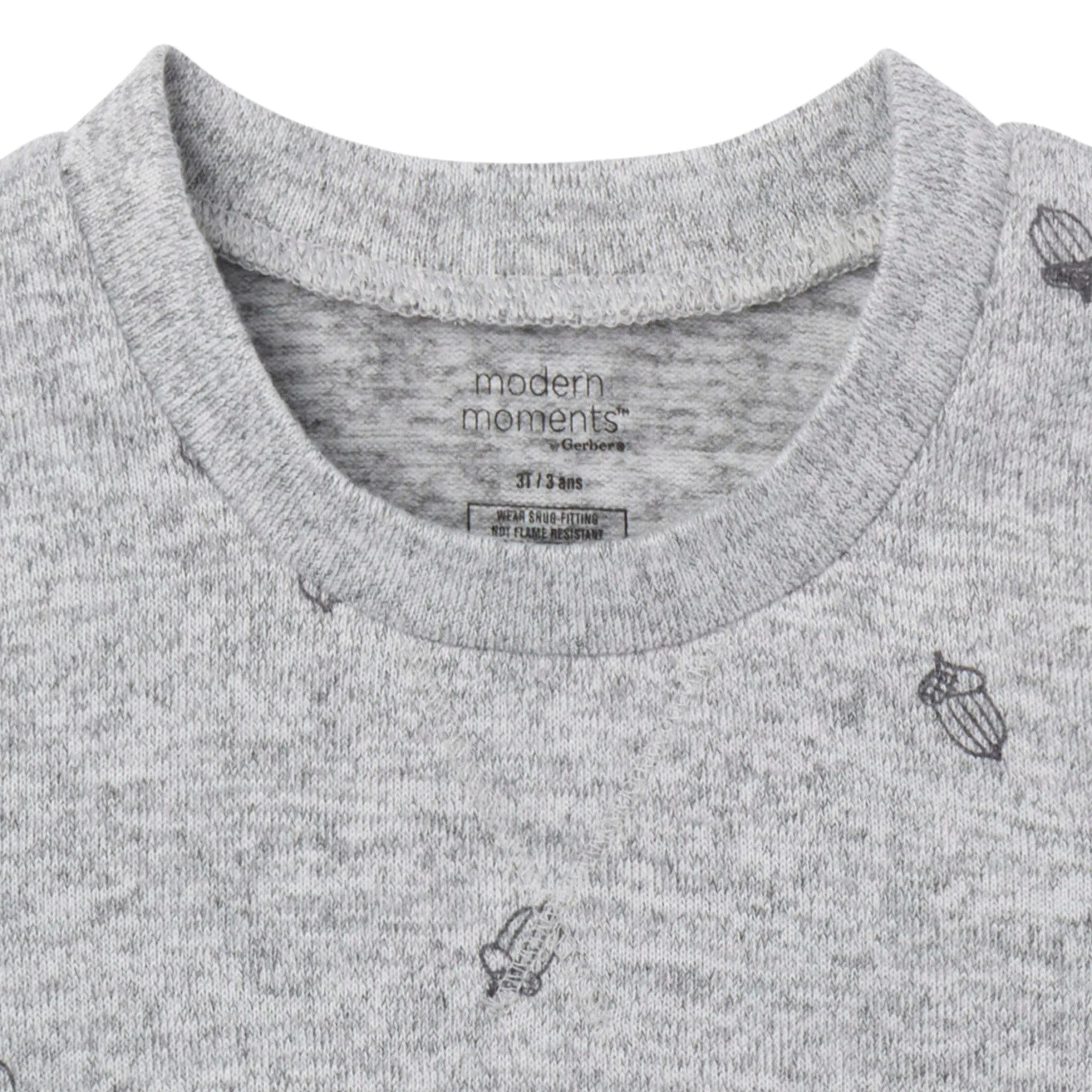 2-Piece Infant & Toddler Neutral Grey Heather Acorn Hacci Pajama Set Gerber Childrenswea
