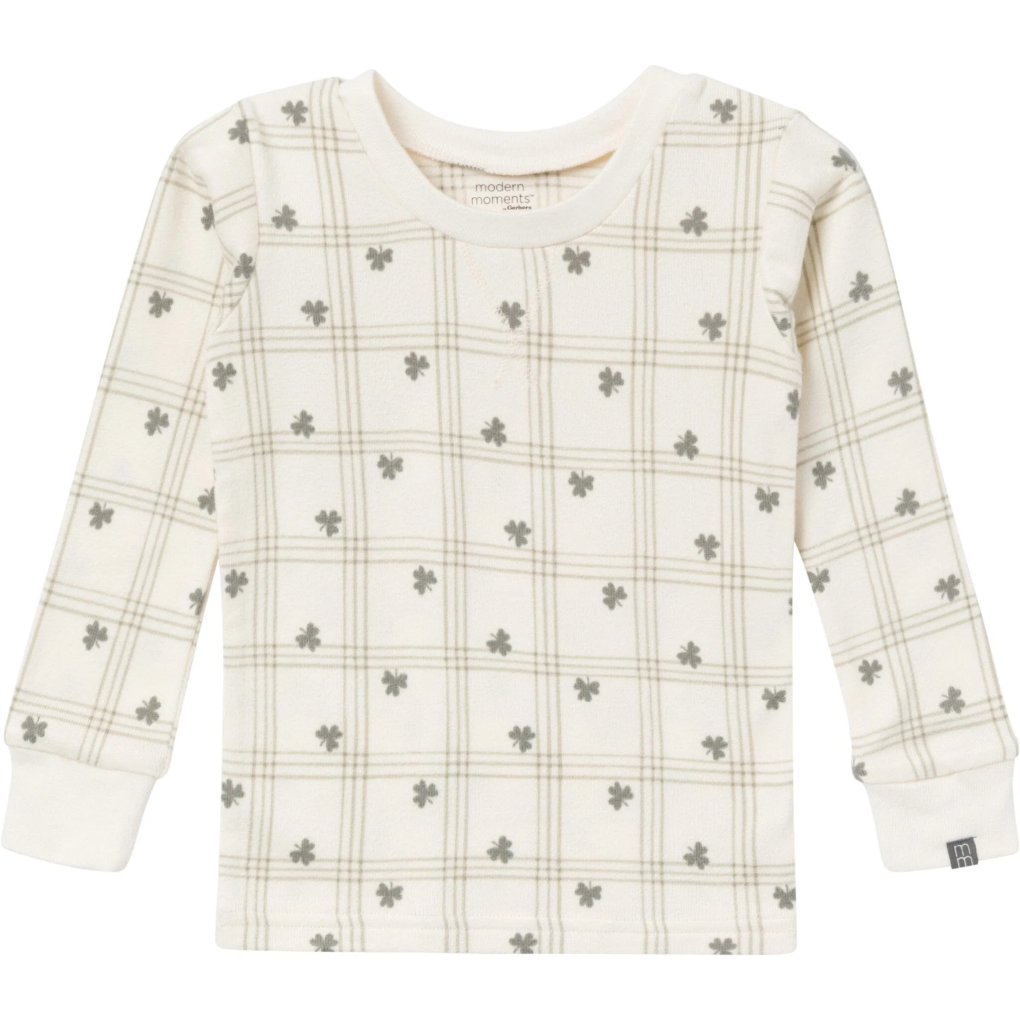 2-Piece Infant & Toddler Neutral Ivory Shamrock Snug Fitting Pajamas Set Gerber Childrenswea