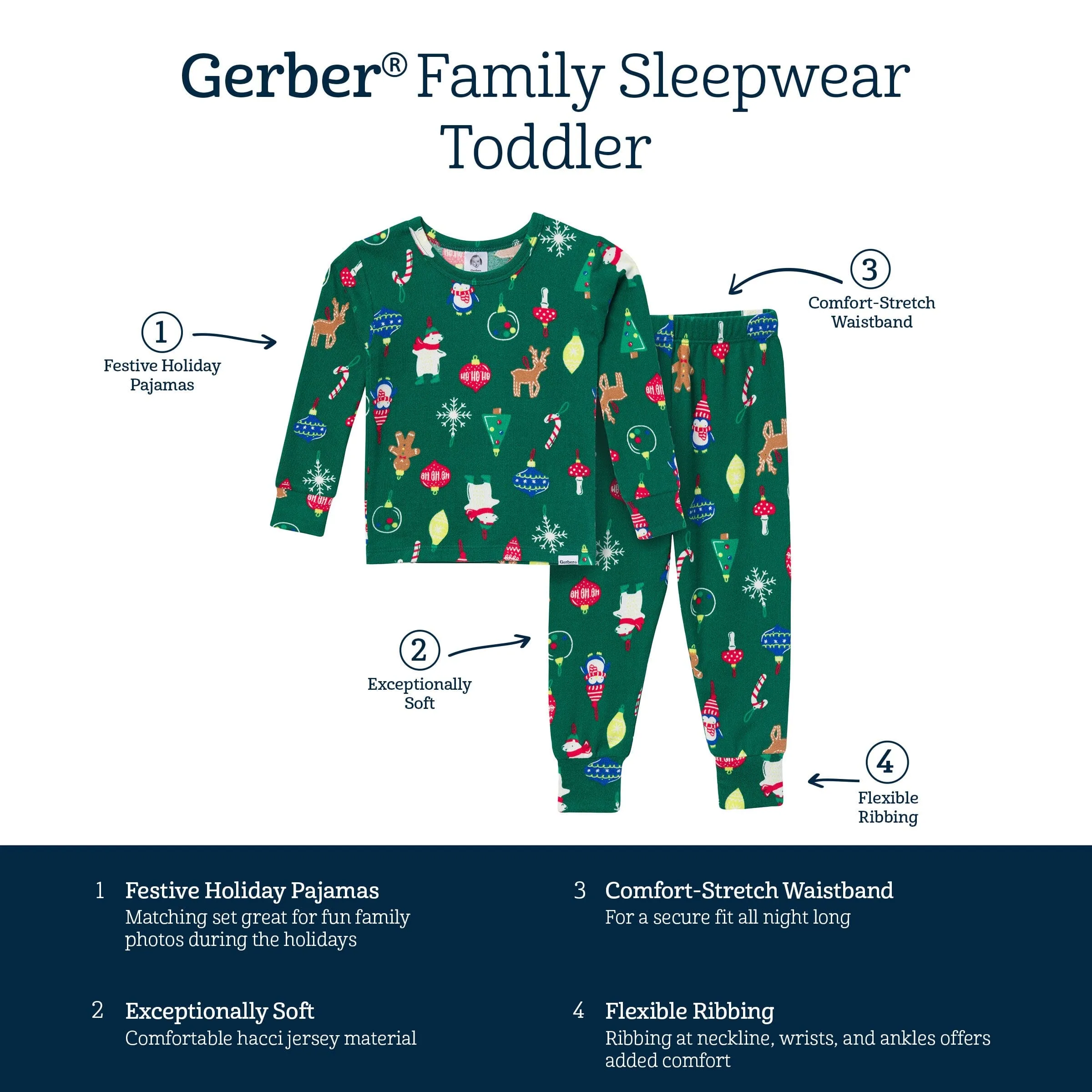 2-Piece Infant & Toddler Neutral Ornaments Hacci Snug Fit Pajama Set Gerber Childrenswea