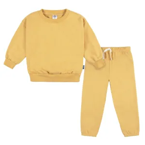 2-Piece Infant & Toddler Neutral Yellow Sweatshirt & Pant Set Gerber Childrenswea