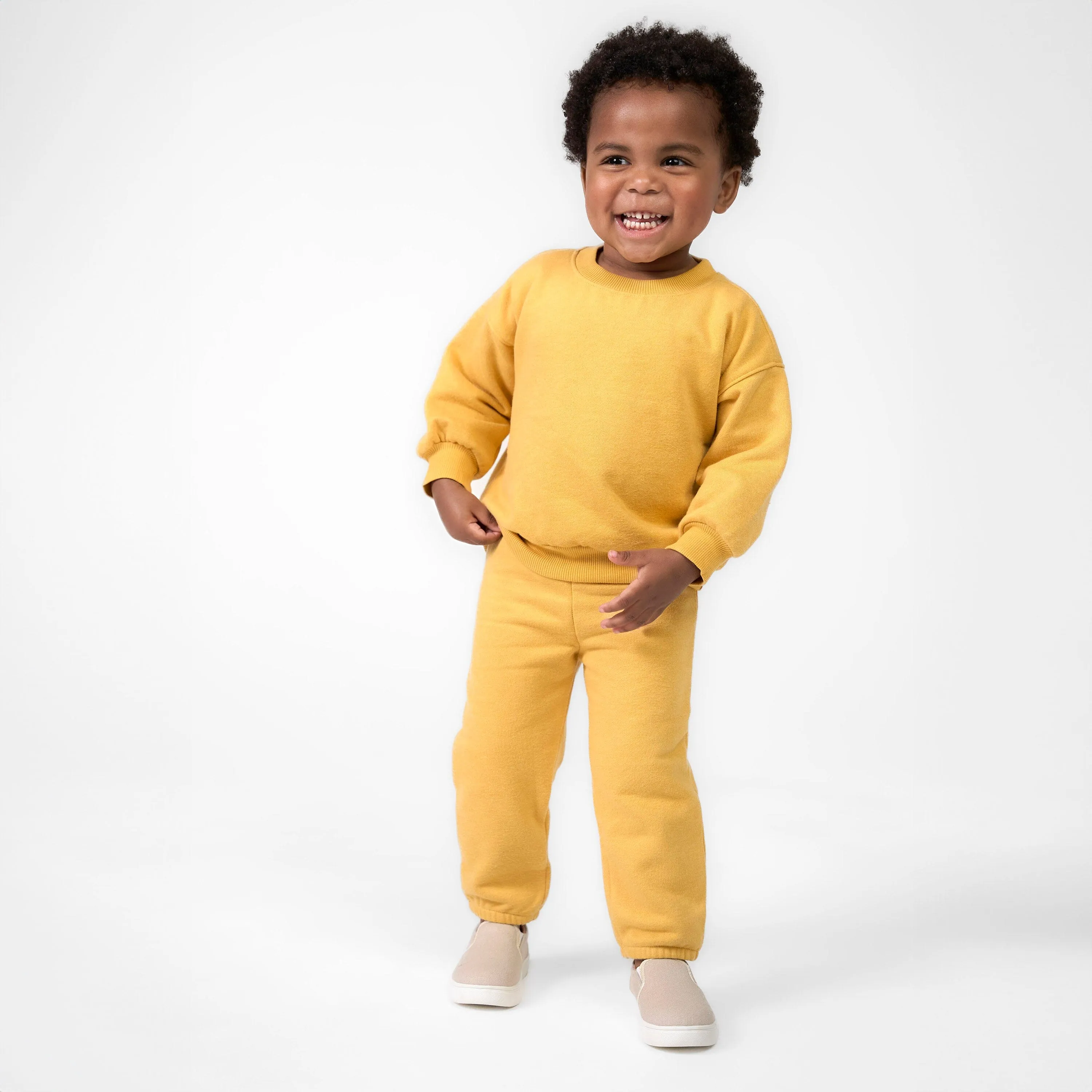 2-Piece Infant & Toddler Neutral Yellow Sweatshirt & Pant Set Gerber Childrenswea